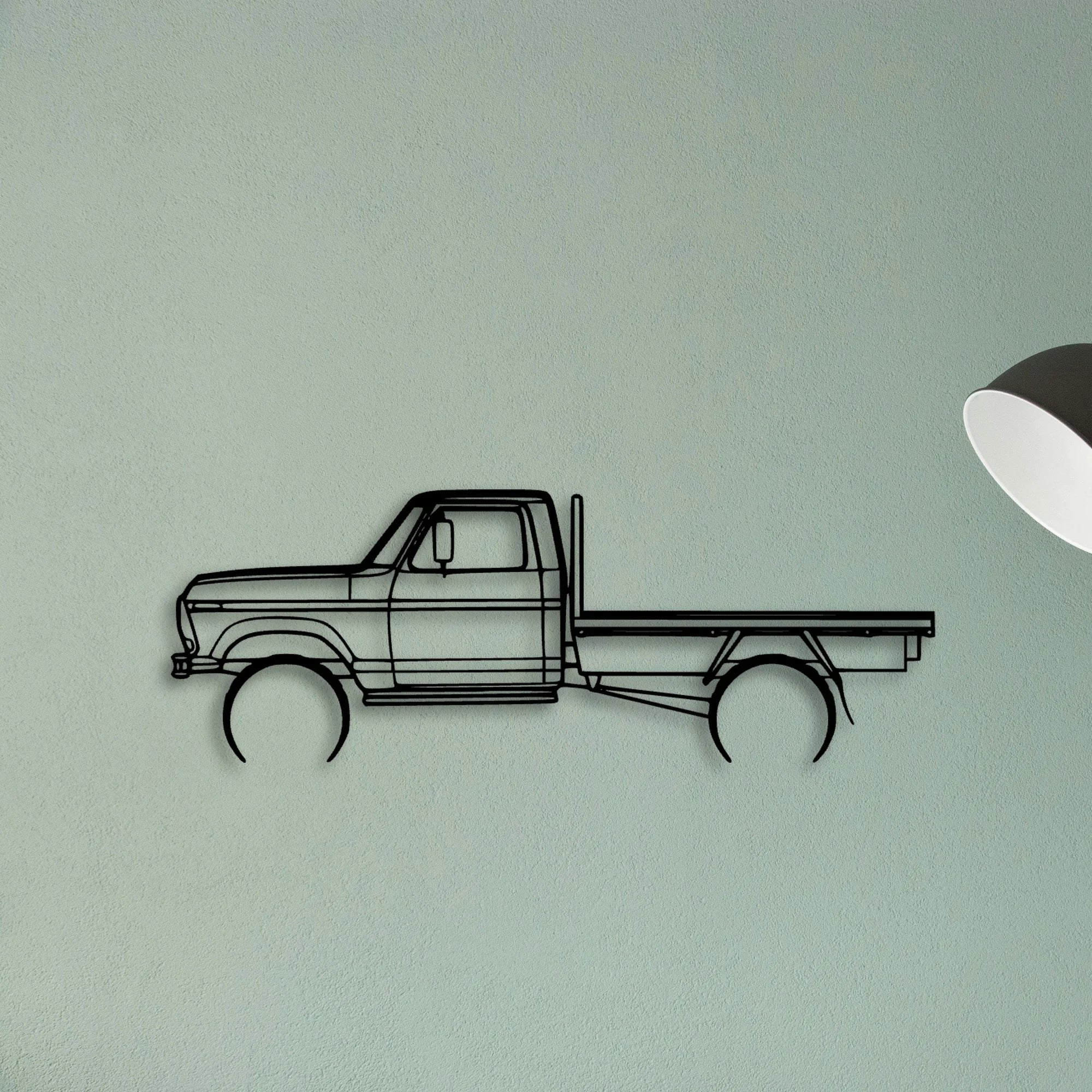 F100 Tray 1977 Classic Silhouette Metal Wall Art - Tinvibe