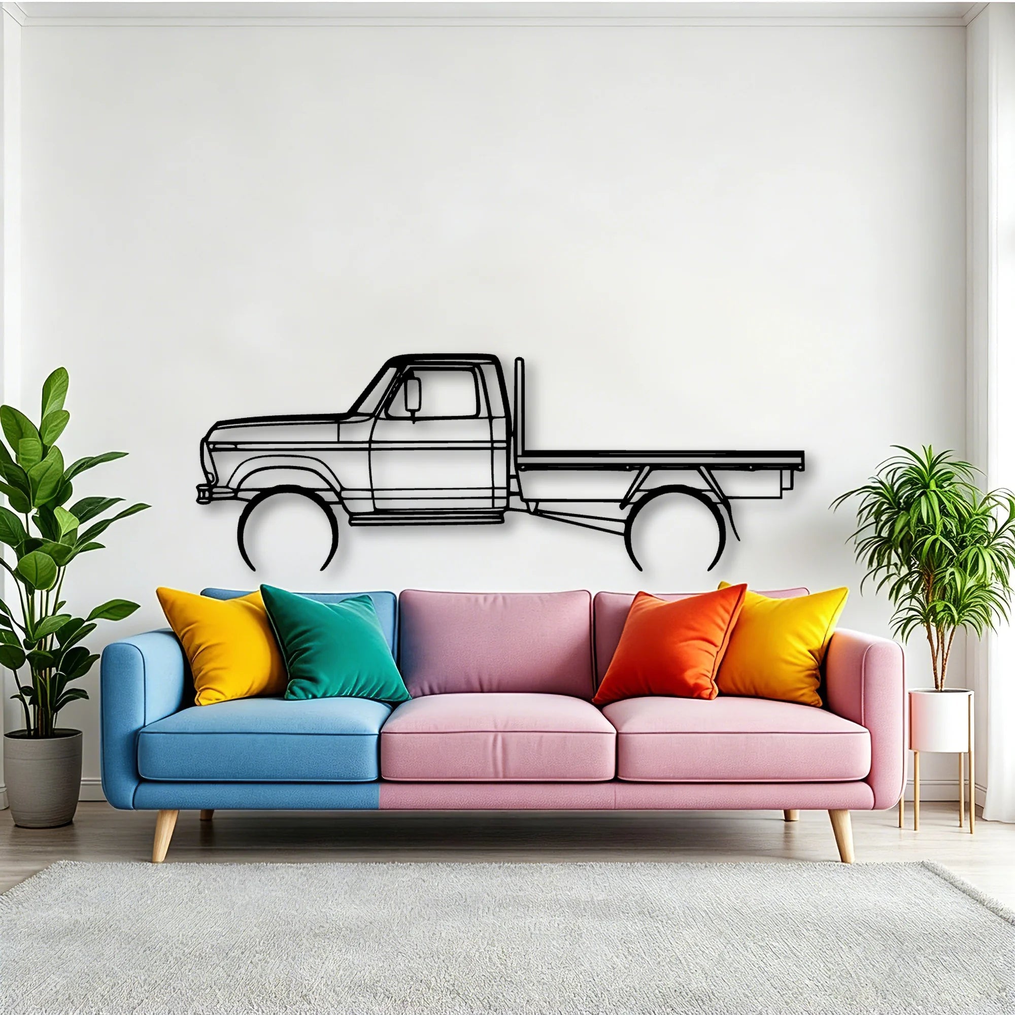 F100 Tray 1977 Classic Silhouette Metal Wall Art - Tinvibe