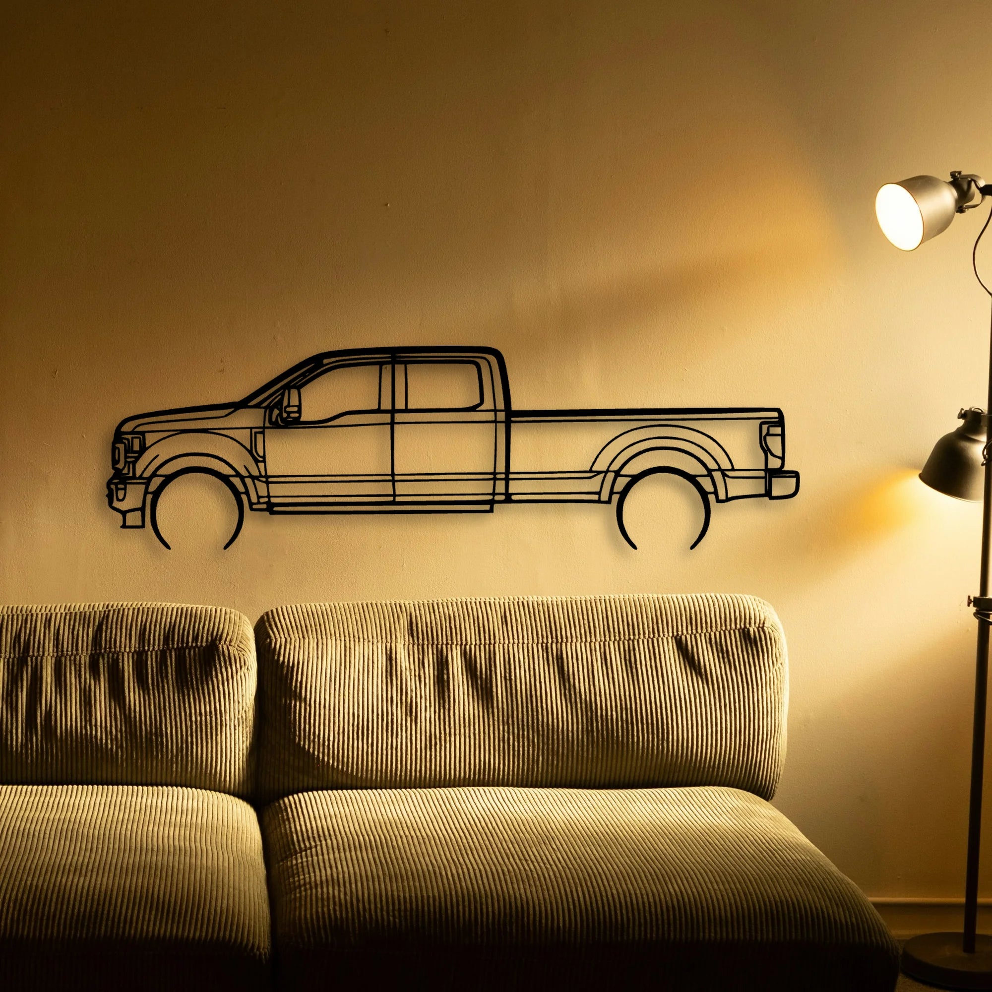F350 2022 Platinum Classic Silhouette Metal Wall Art - Tinvibe