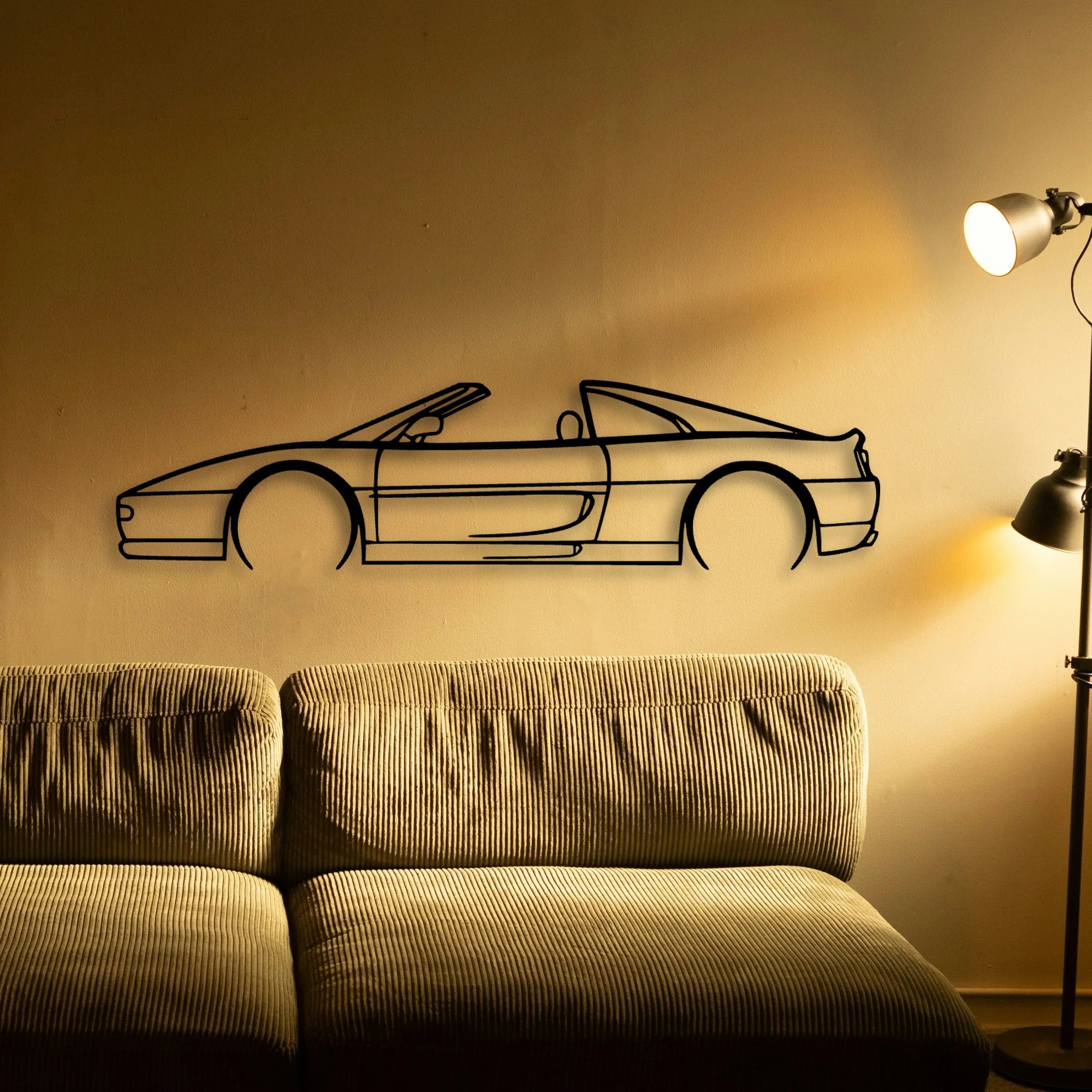 F355 3 Classic Silhouette Metal Wall Art - Tinvibe