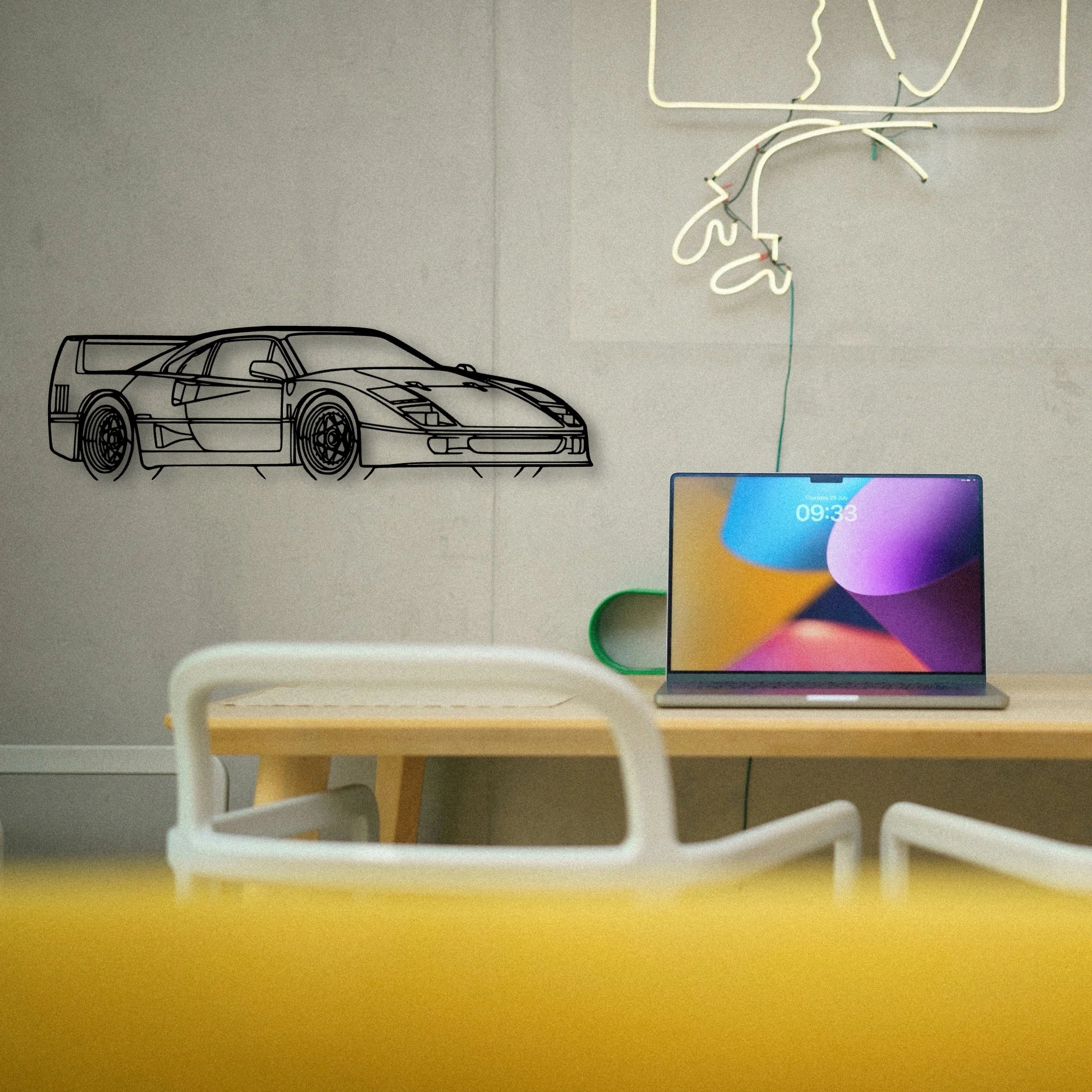 F40 Angle Classic Silhouette Metal Wall Art - Tinvibe