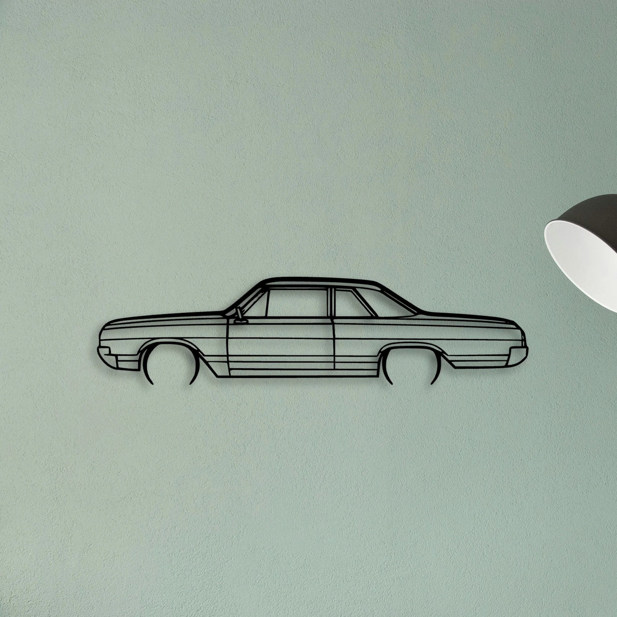 F85 Coupe 1965 Classic Silhouette Metal Wall Art - Tinvibe