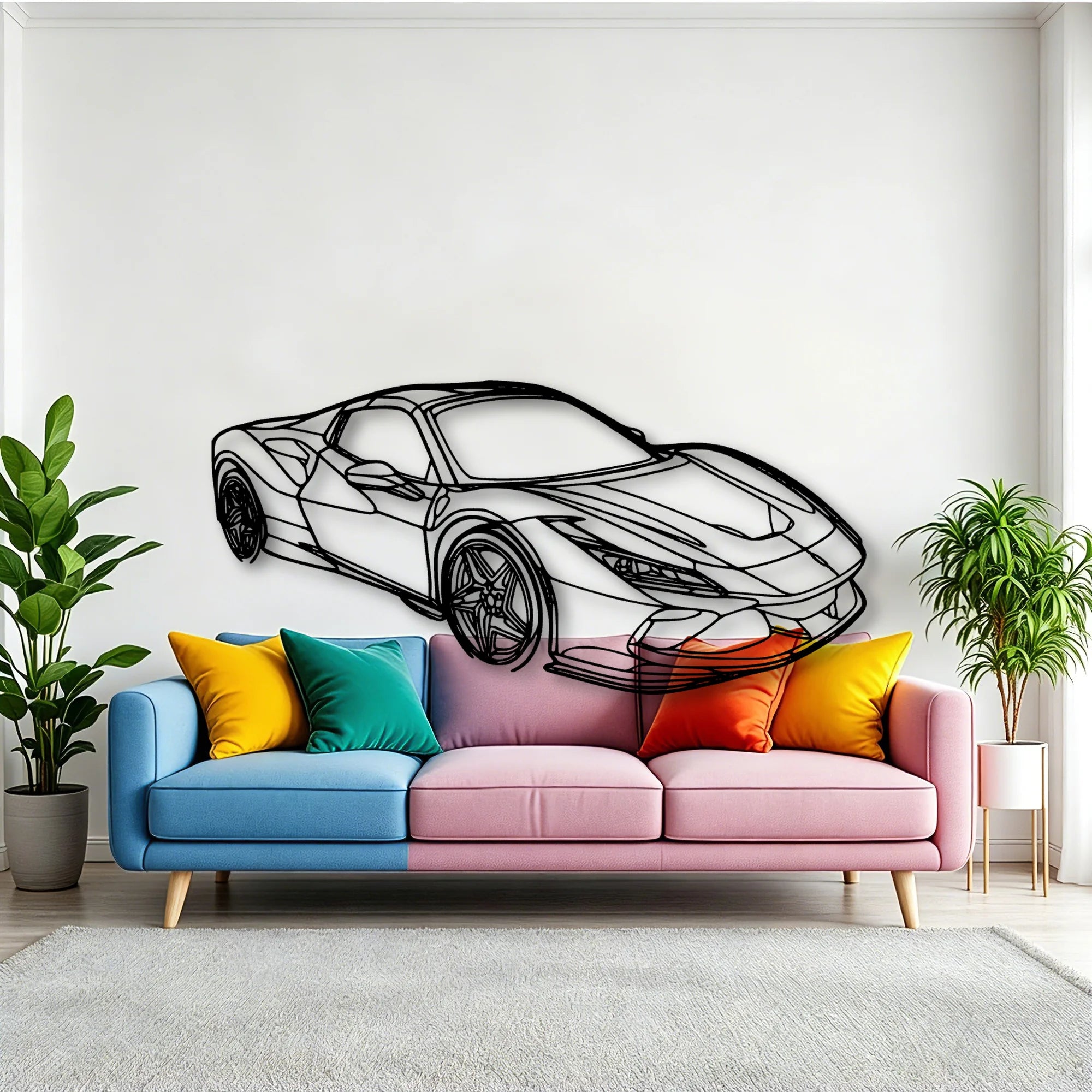 F8 Tributo Angle Classic Silhouette Metal Wall Art - Tinvibe