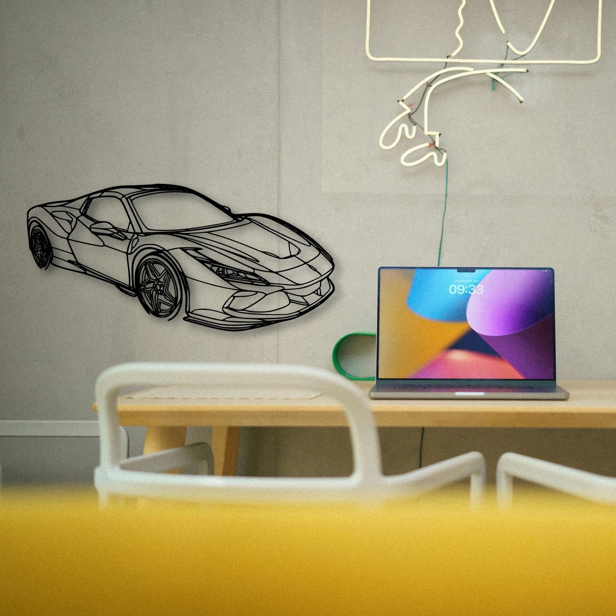 F8 Tributo Angle Classic Silhouette Metal Wall Art - Tinvibe