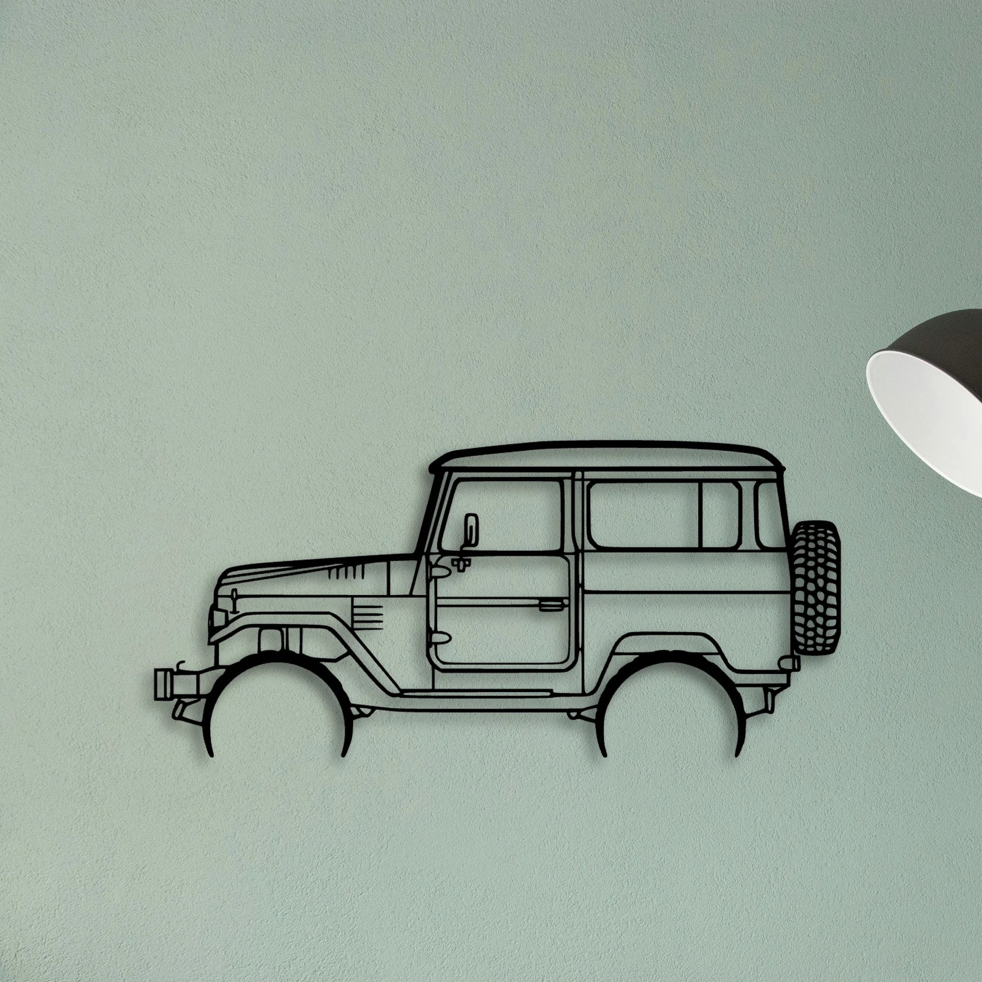 FJ40 1977 Classic Silhouette Metal Wall Art - Tinvibe