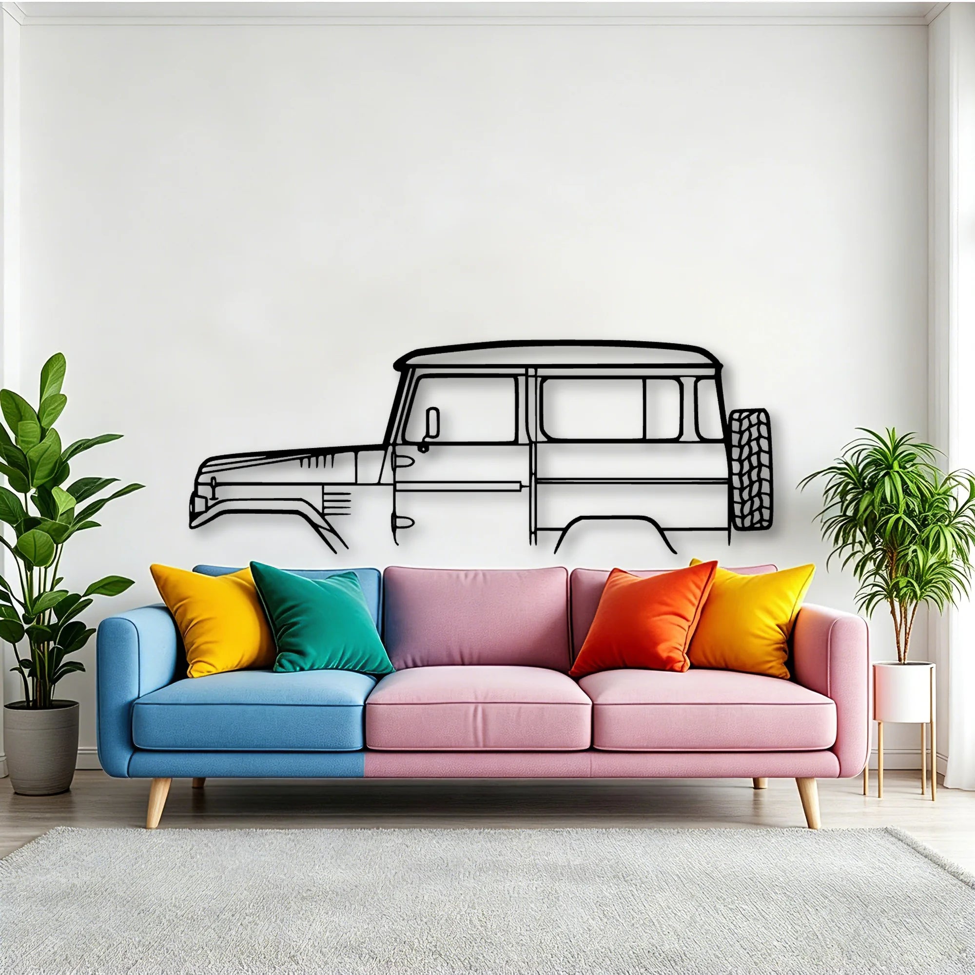 FJ40 1978 Classic Silhouette Metal Wall Art - Tinvibe