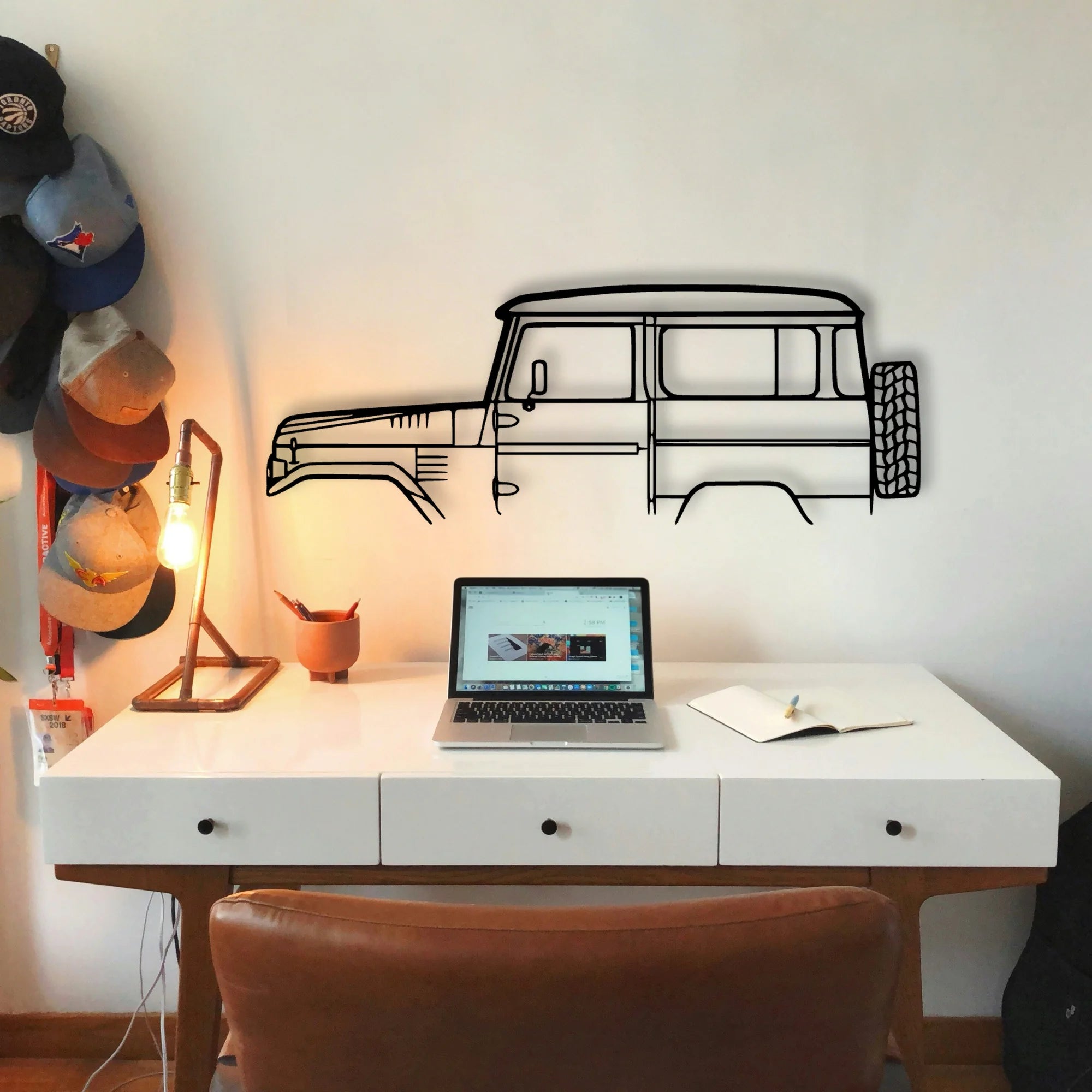 FJ40 1978 Classic Silhouette Metal Wall Art - Tinvibe