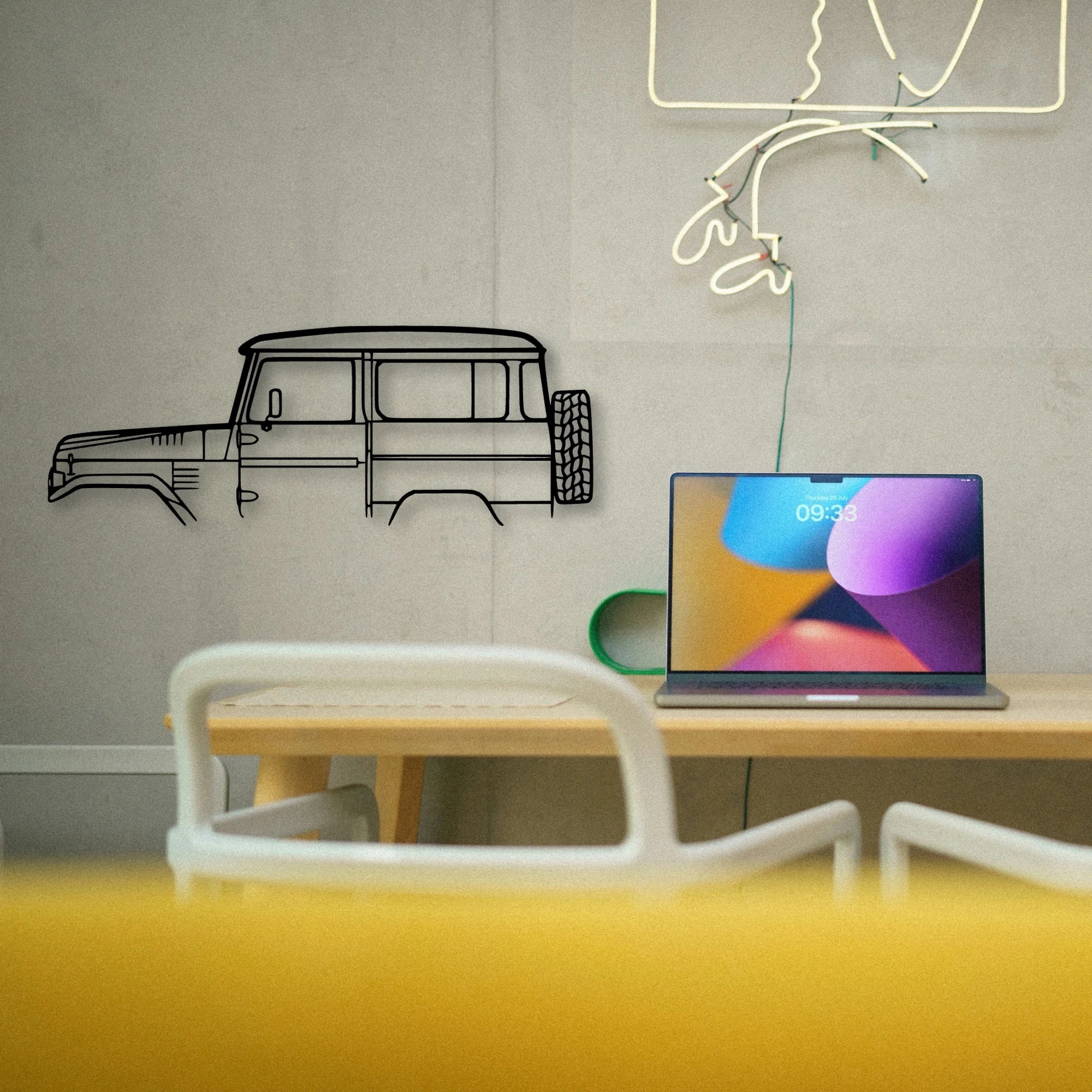 FJ40 1978 Classic Silhouette Metal Wall Art - Tinvibe