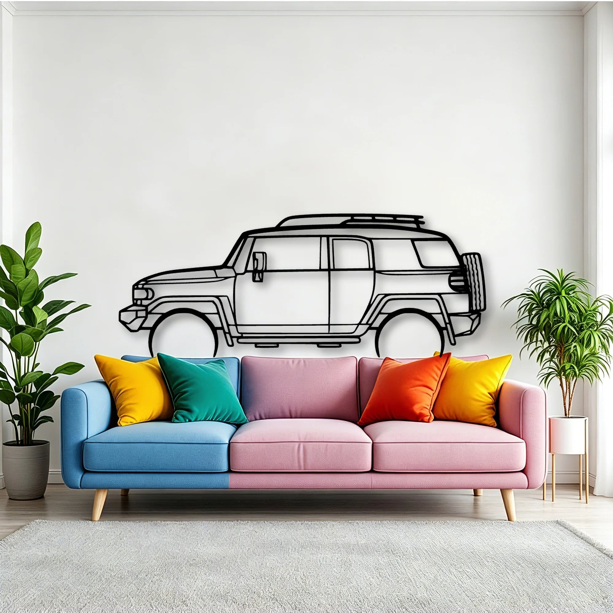 FJ Cruiser 2008 Classic Silhouette Metal Wall Art - Tinvibe