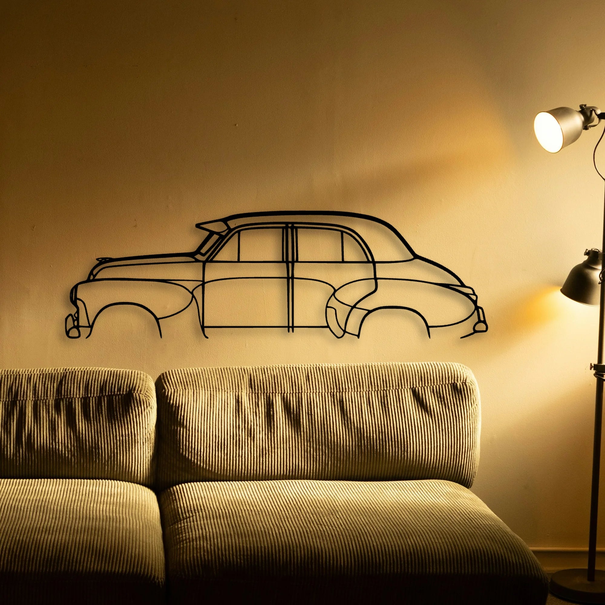 FJ Sedan 1956 Classic Silhouette Metal Wall Art - Tinvibe