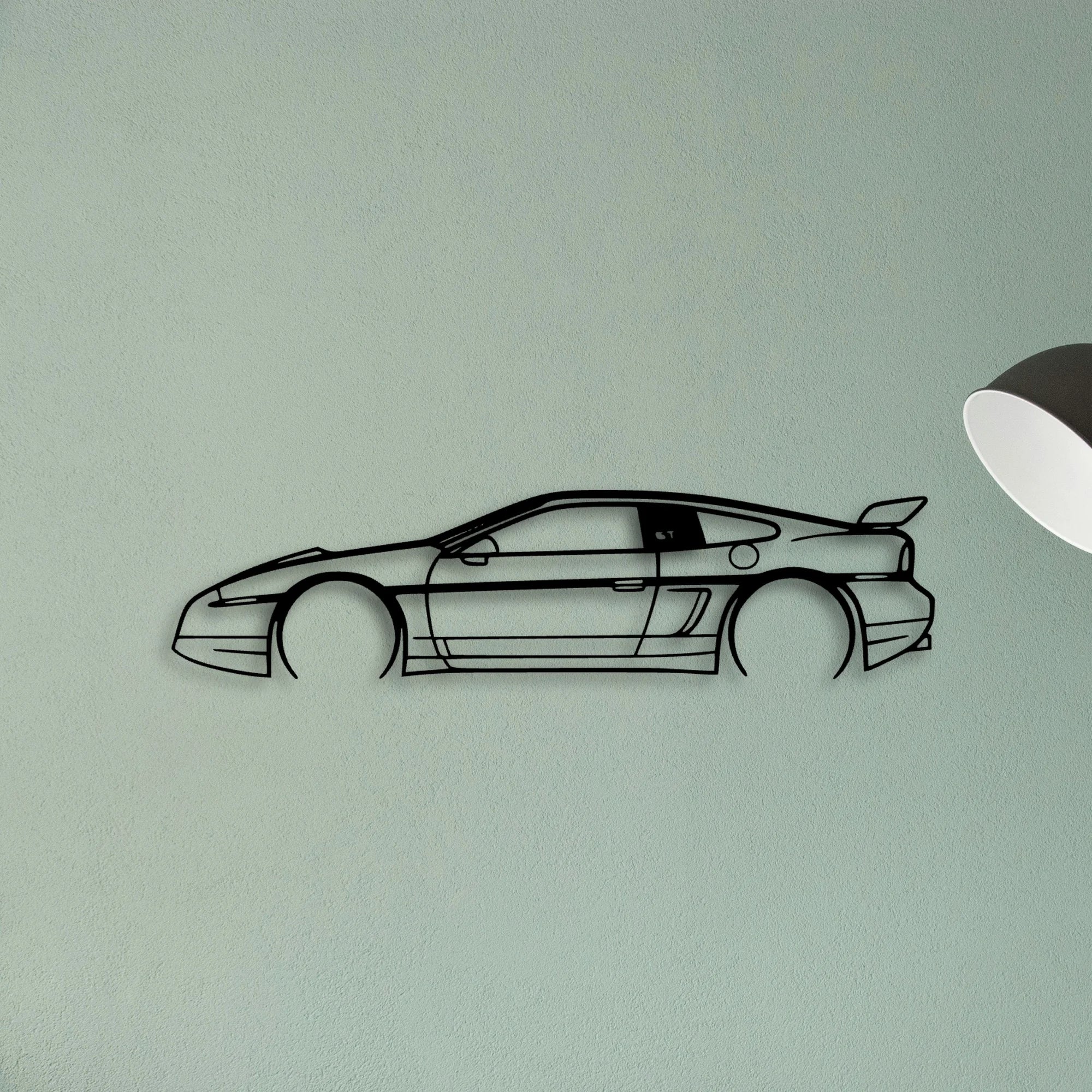 Fiero GT 1987 Classic Silhouette Metal Wall Art - Tinvibe