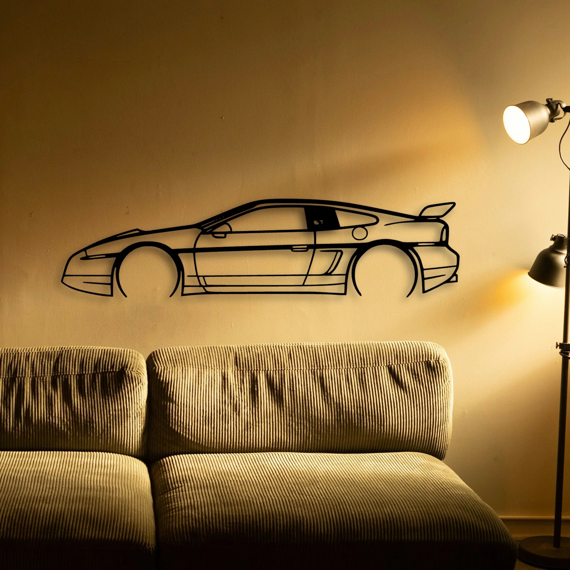 Fiero GT 1987 Classic Silhouette Metal Wall Art - Tinvibe