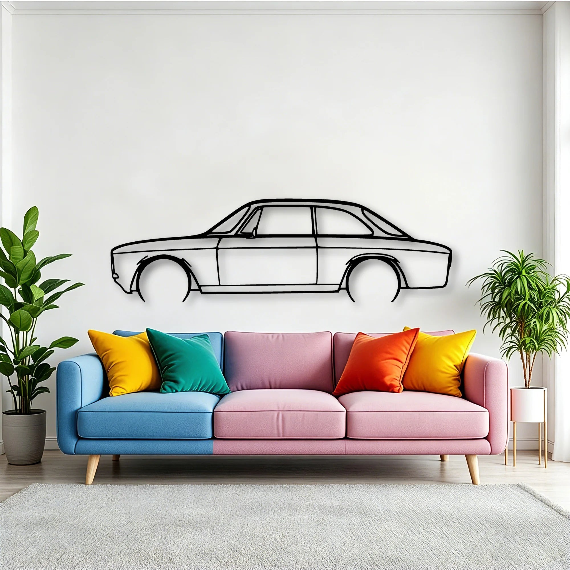 GT 1300 1971 Classic Silhouette Metal Wall Art - Tinvibe