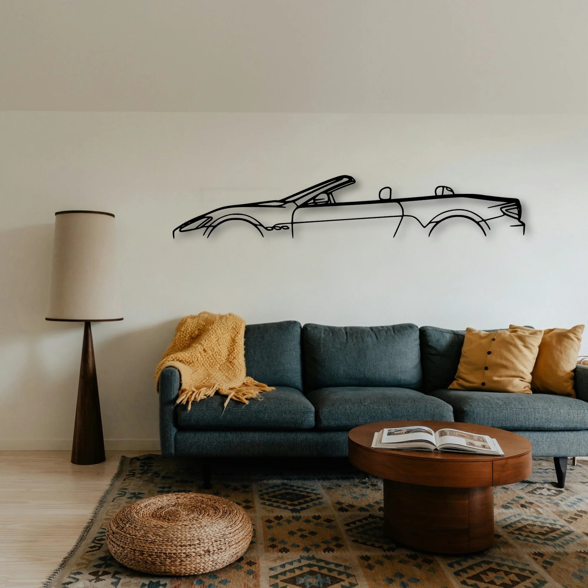 GT Convertible Classic Silhouette Metal Wall Art - Tinvibe