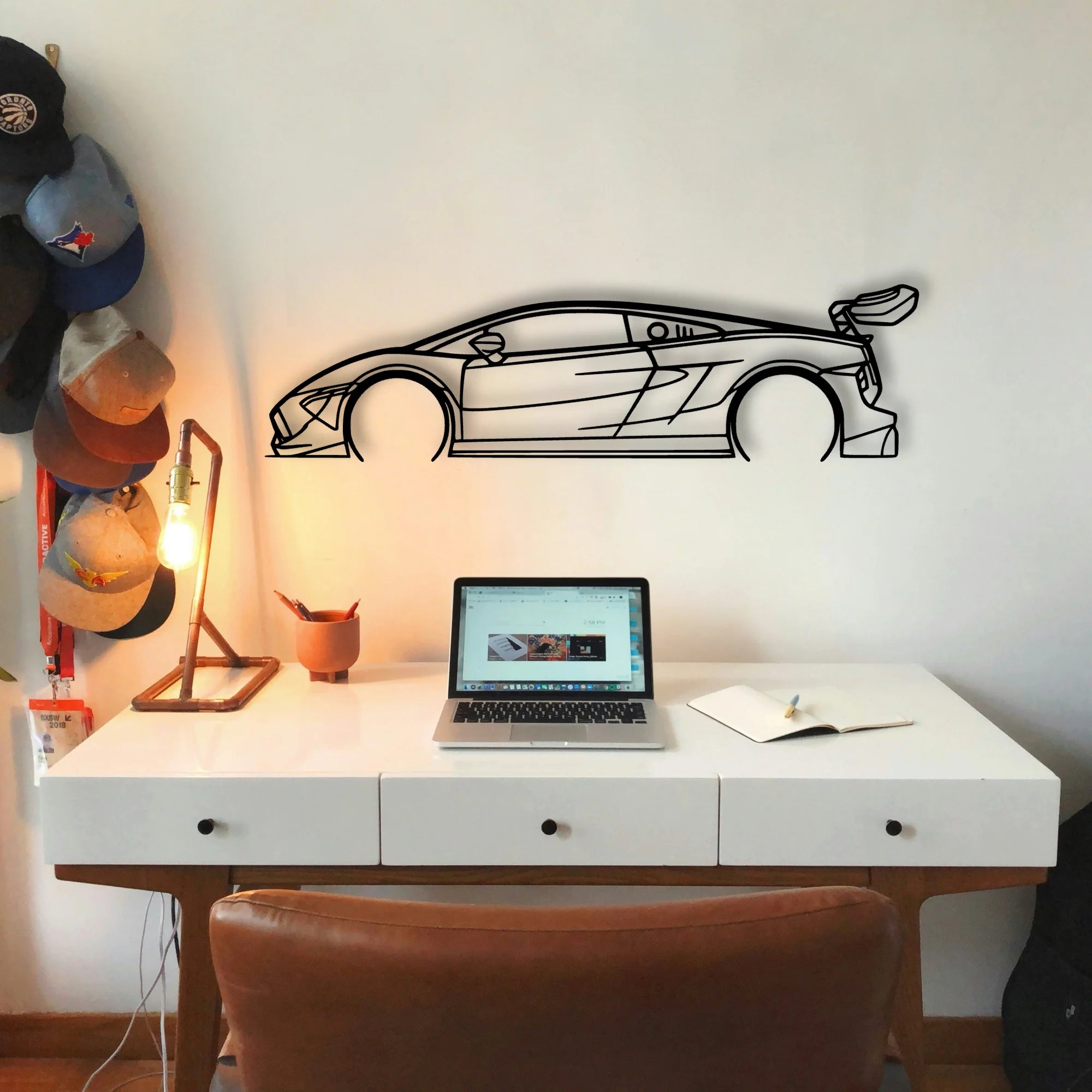 Gallardo Super Trofeo 2 Classic Silhouette Metal Wall Art - Tinvibe