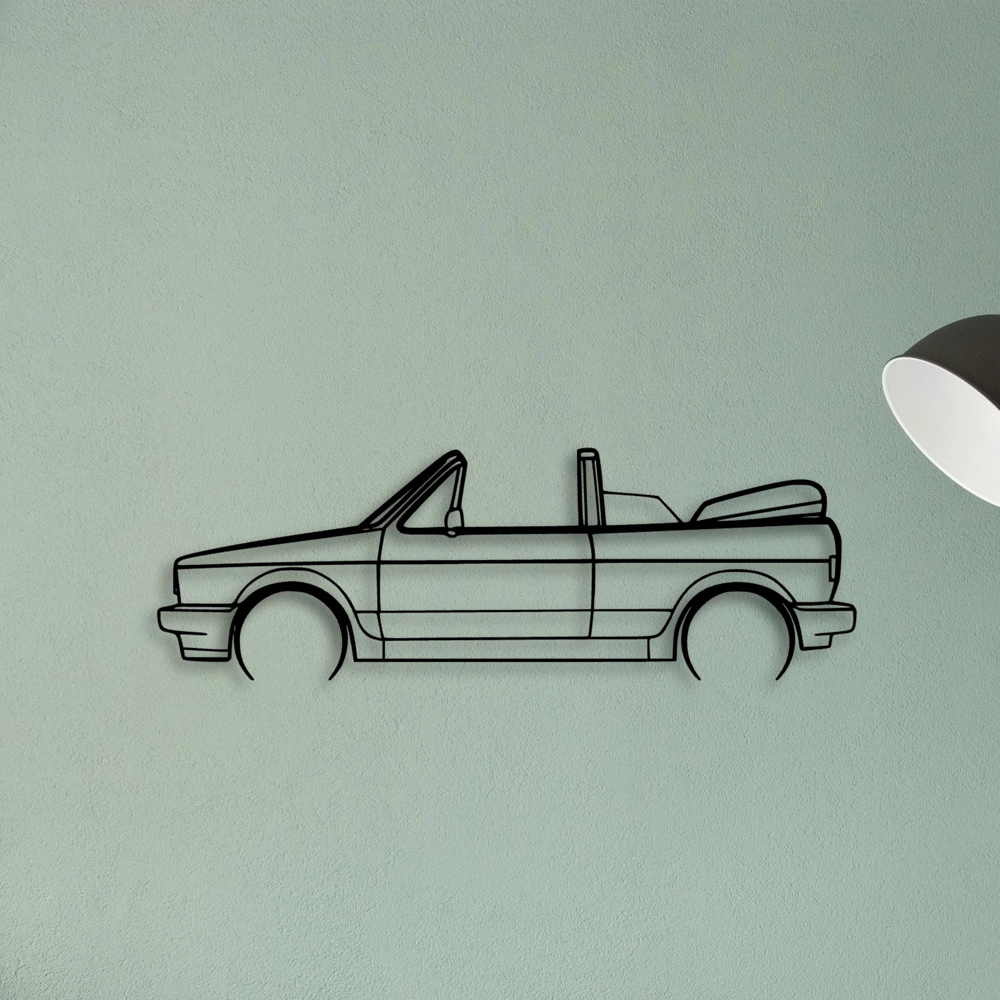 Golf 1 Sportline Cabriolet Classic Silhouette Metal Wall Art - Tinvibe