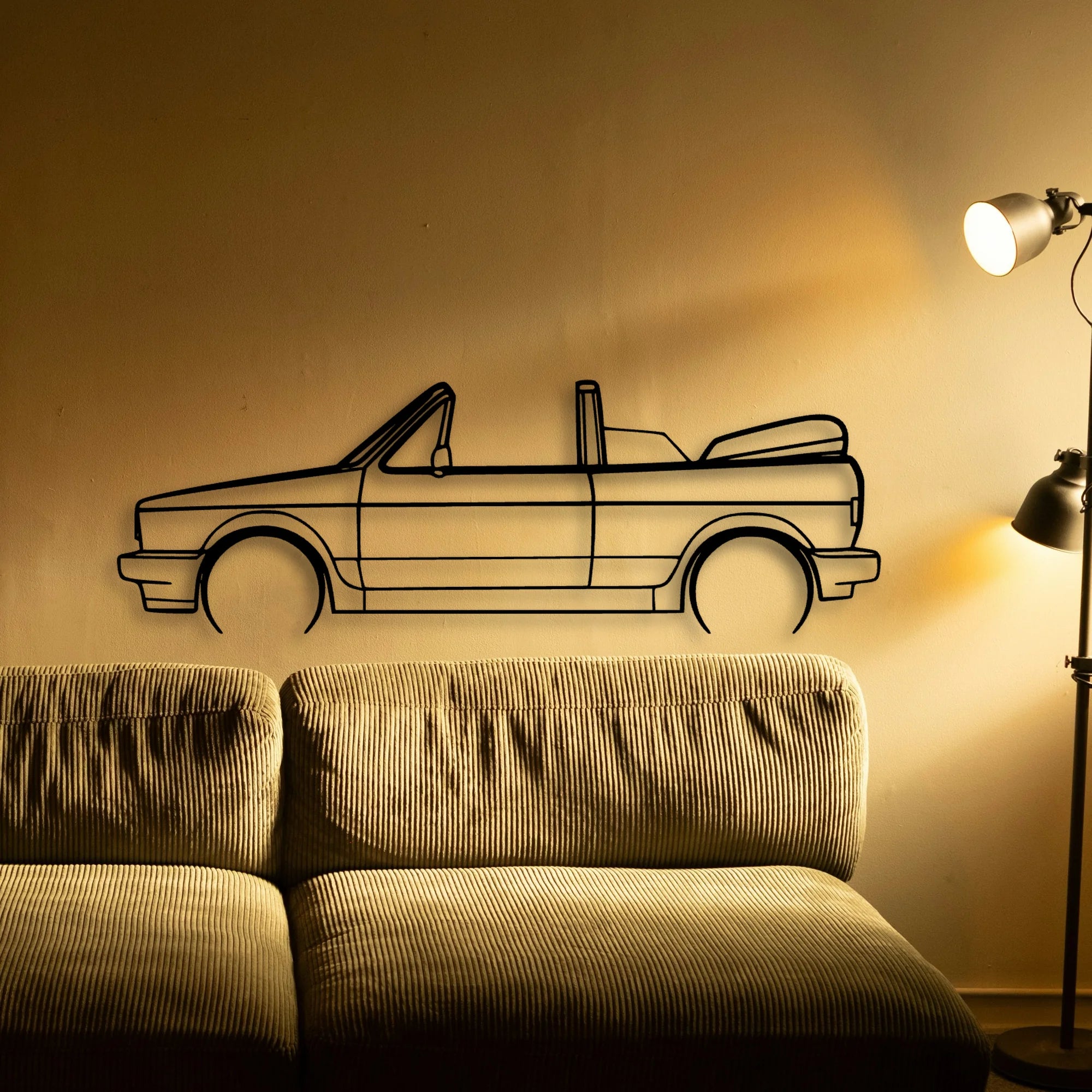Golf 1 Sportline Cabriolet Classic Silhouette Metal Wall Art - Tinvibe