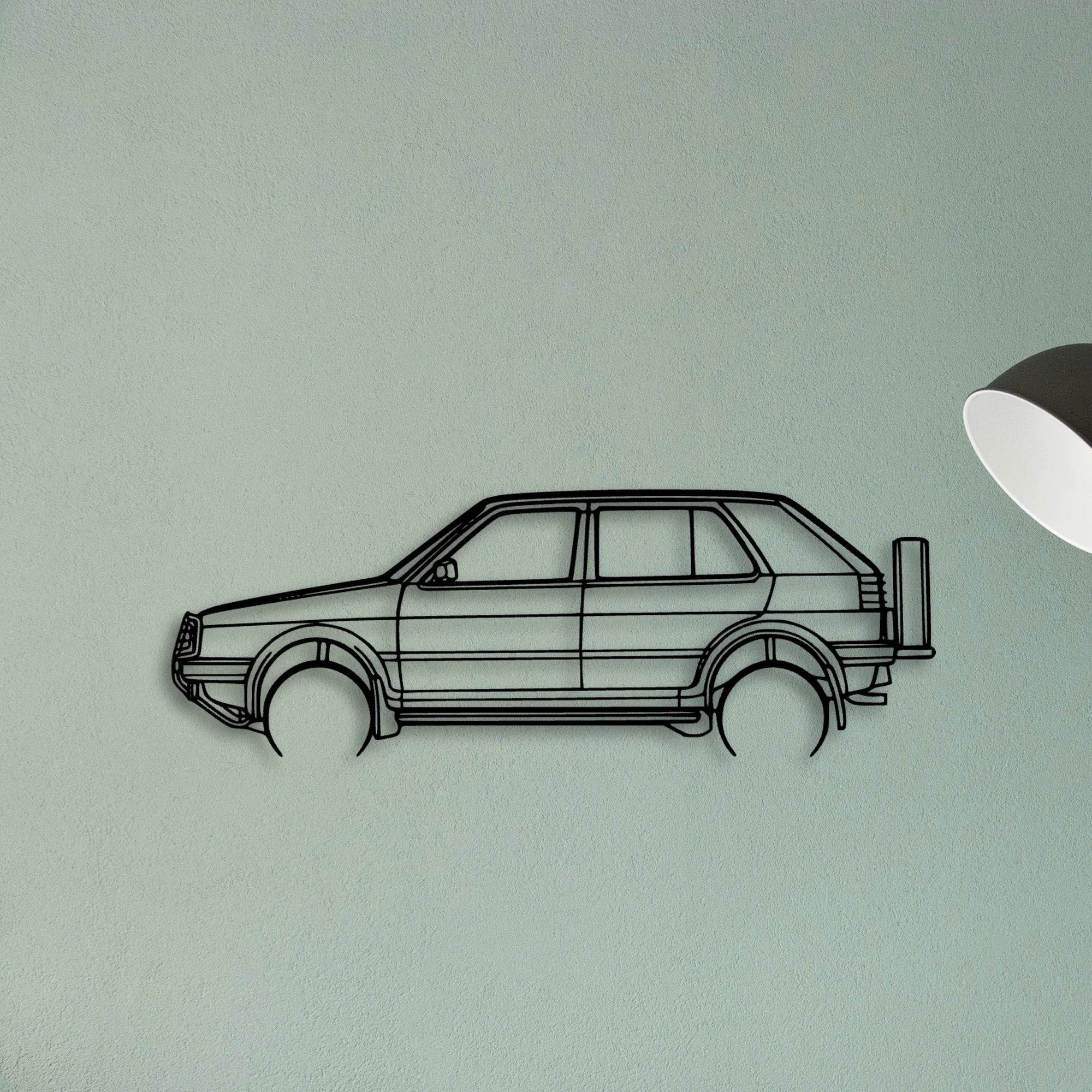 Golf 2 Country 1991 Classic Silhouette Metal Wall Art - Tinvibe
