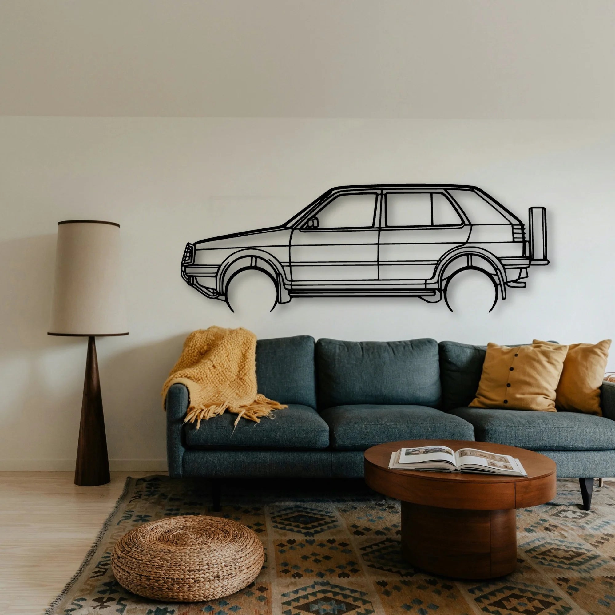Golf 2 Country 1991 Classic Silhouette Metal Wall Art - Tinvibe