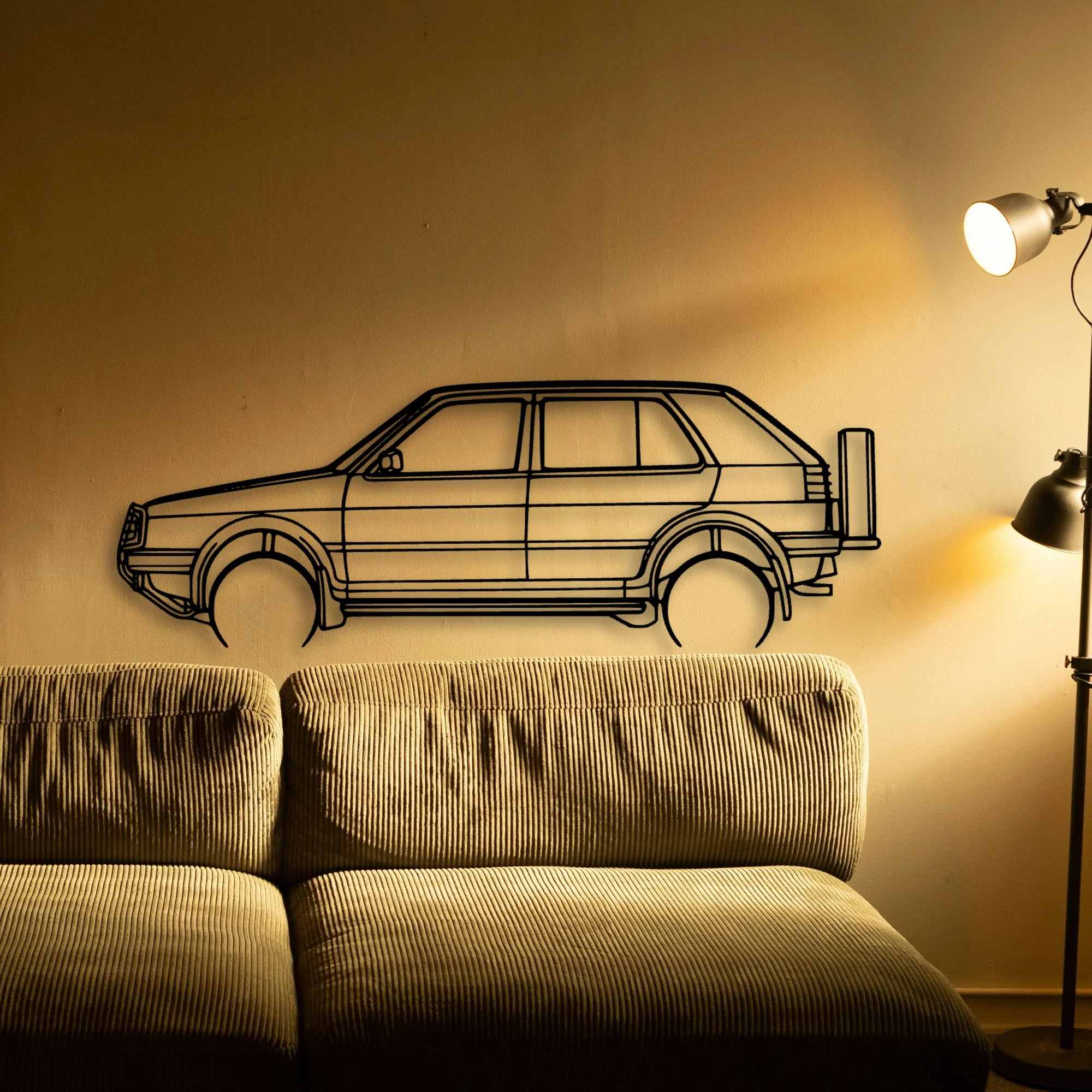 Golf 2 Country 1991 Classic Silhouette Metal Wall Art - Tinvibe