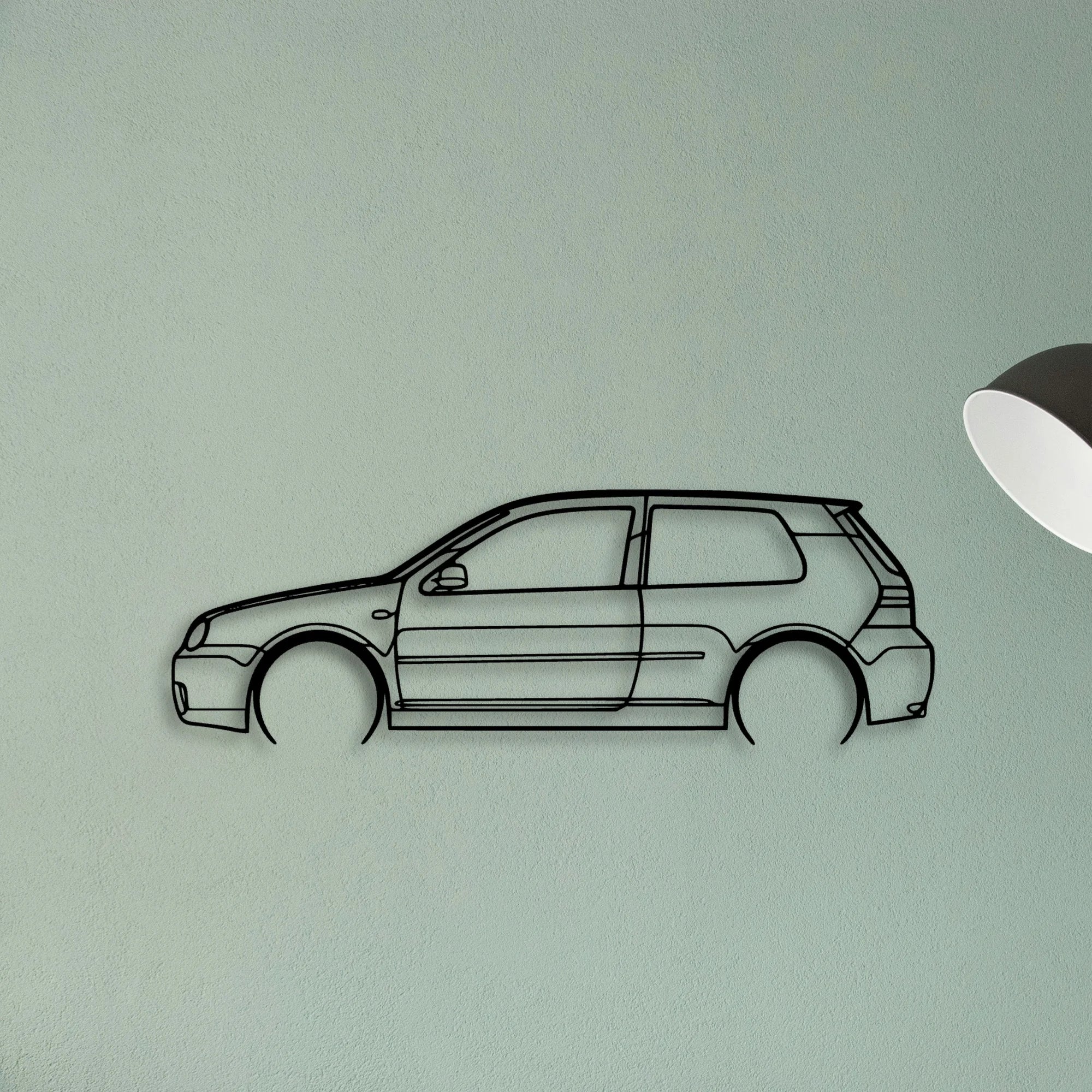 Golf 4 R32 2 Classic Silhouette Metal Wall Art - Tinvibe