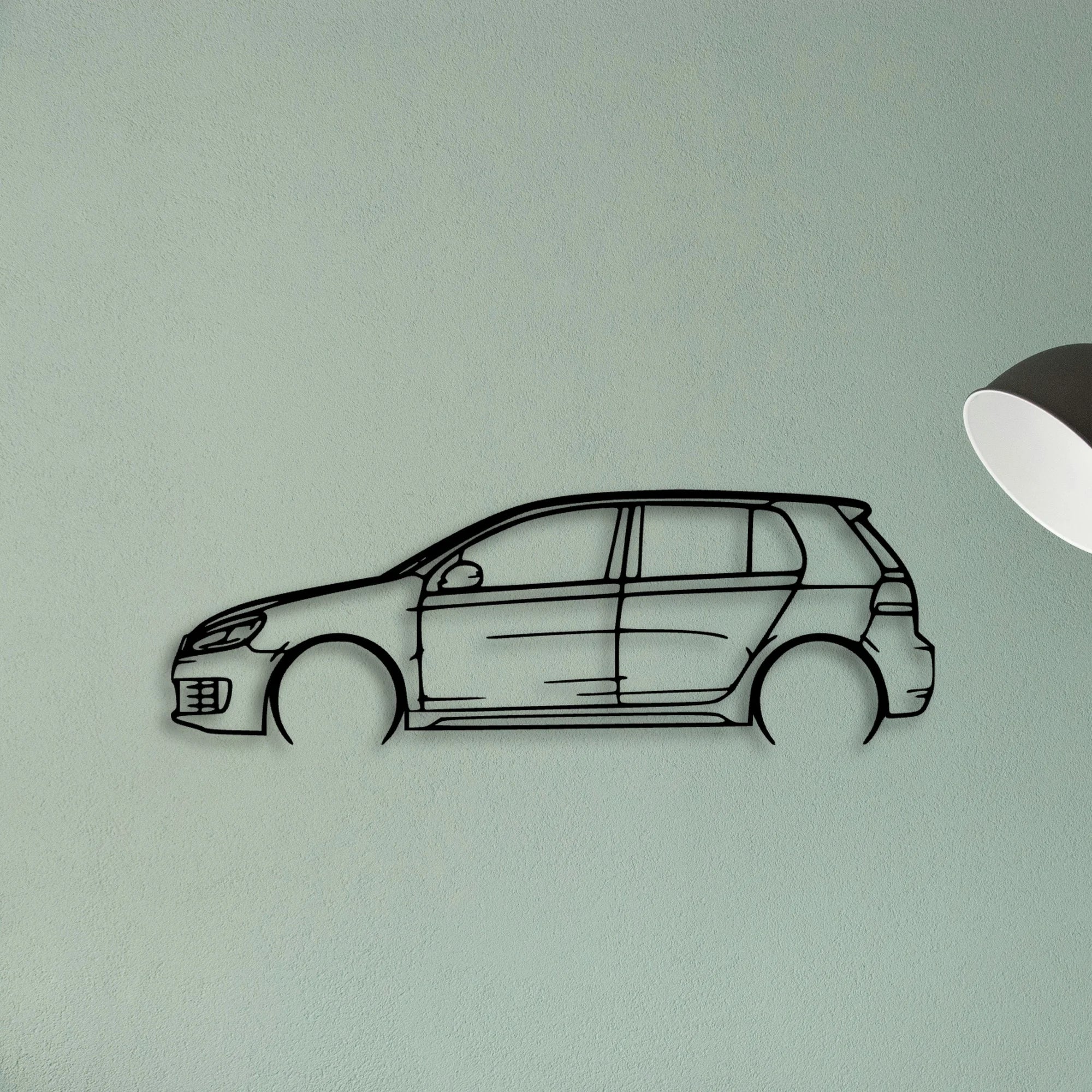 Golf 6 GTI Wolfsburg Classic Silhouette Metal Wall Art - Tinvibe
