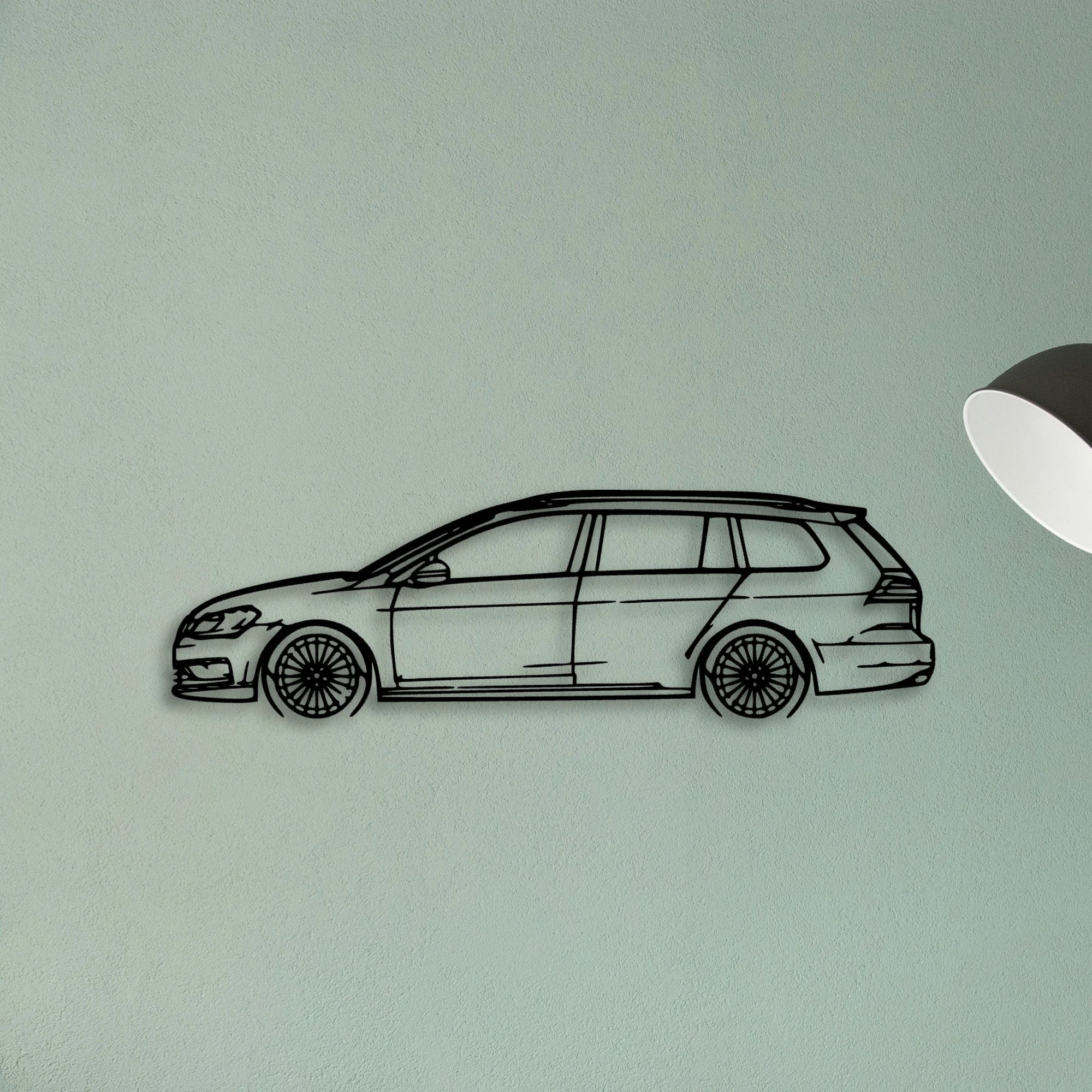 Golf 7 Wagon Classic Silhouette Metal Wall Art - Tinvibe
