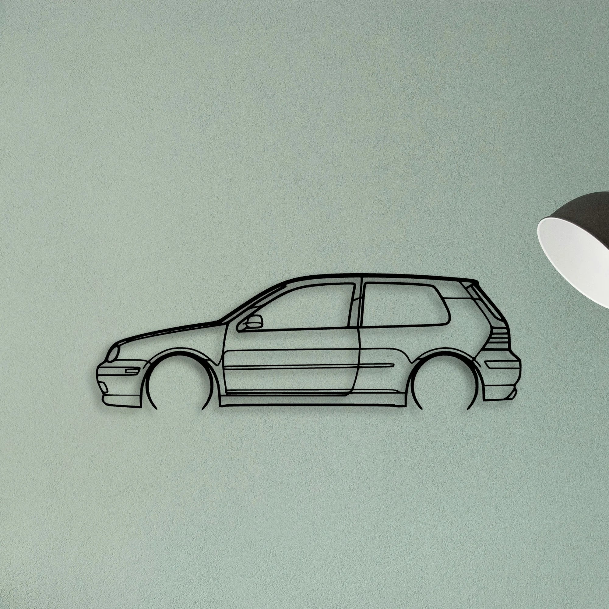 Golf GTI MK4 2 Classic Silhouette Metal Wall Art - Tinvibe
