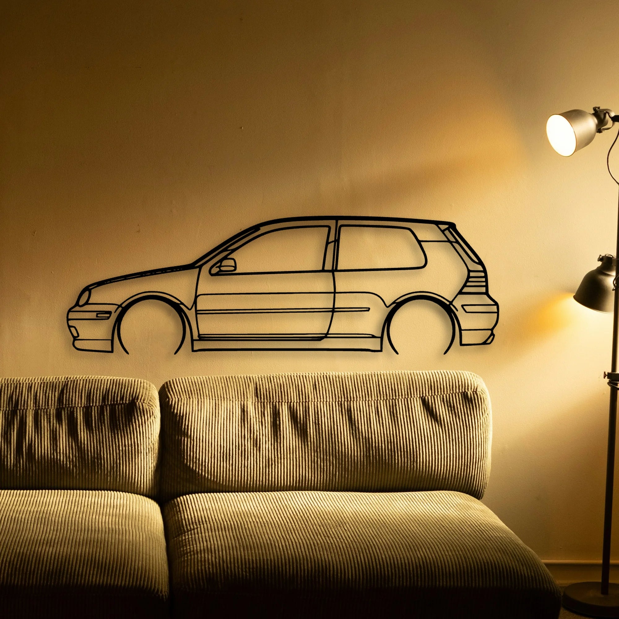 Golf GTI MK4 2 Classic Silhouette Metal Wall Art - Tinvibe