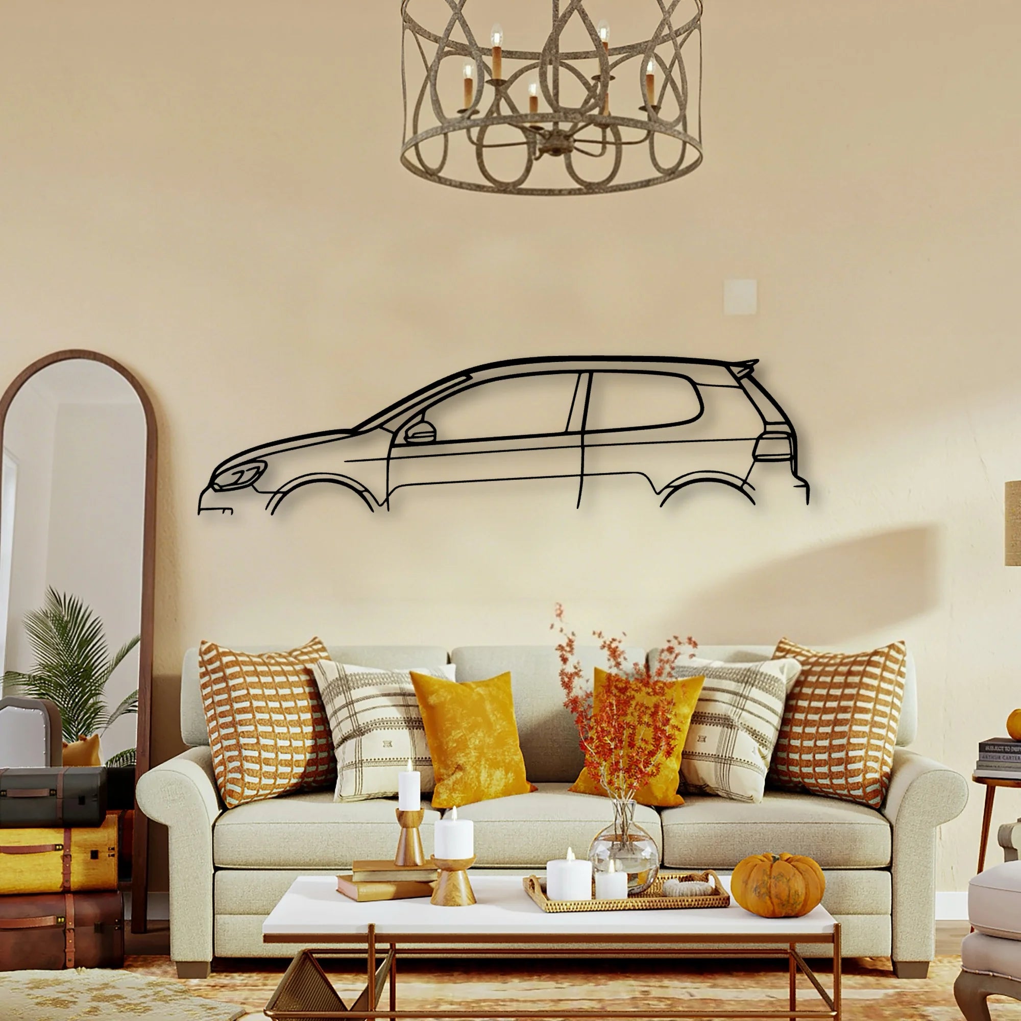 Golf MK6 GTI Classic Silhouette Metal Wall Art - Tinvibe