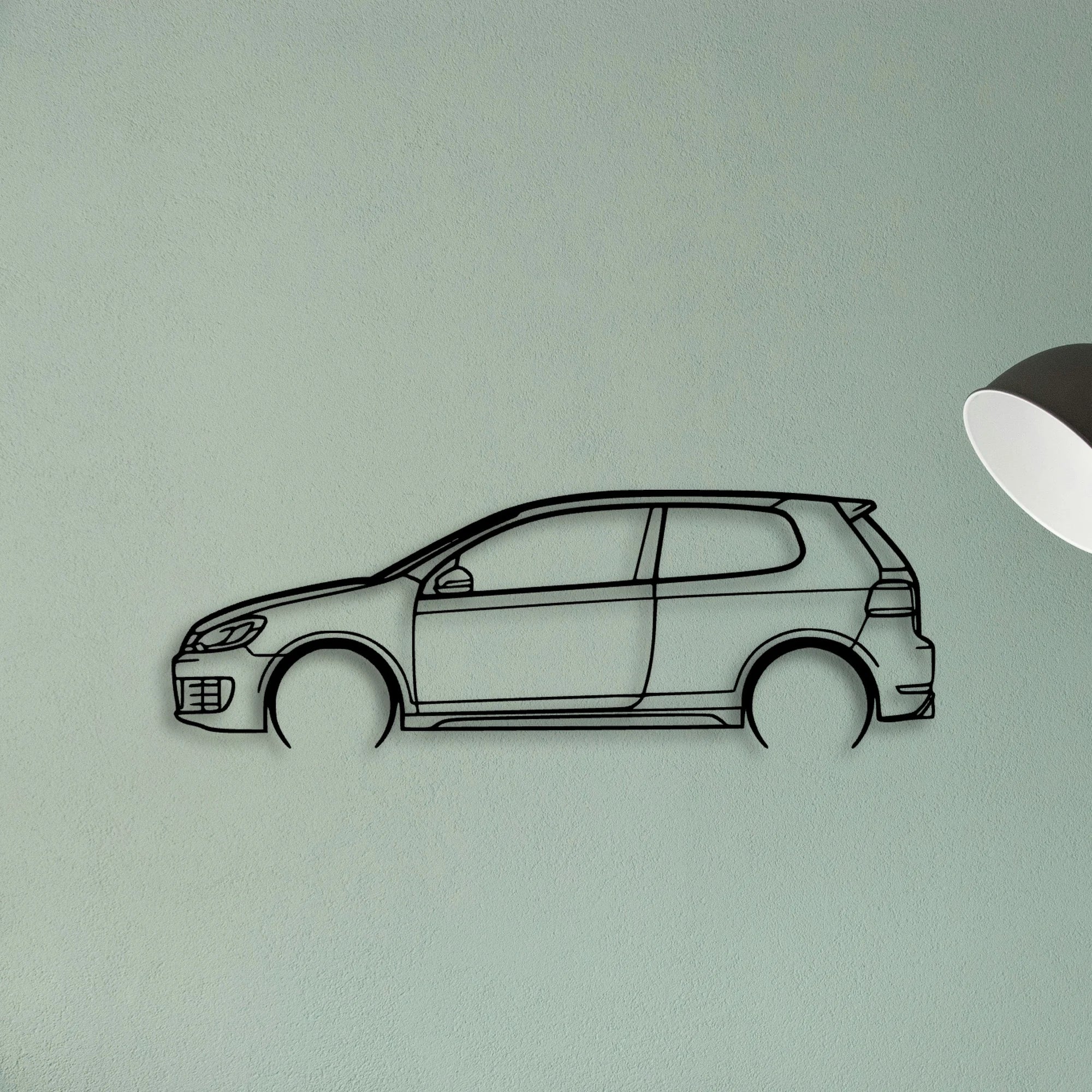 Golf MK6 GTI 2011 Classic Silhouette Metal Wall Art - Tinvibe