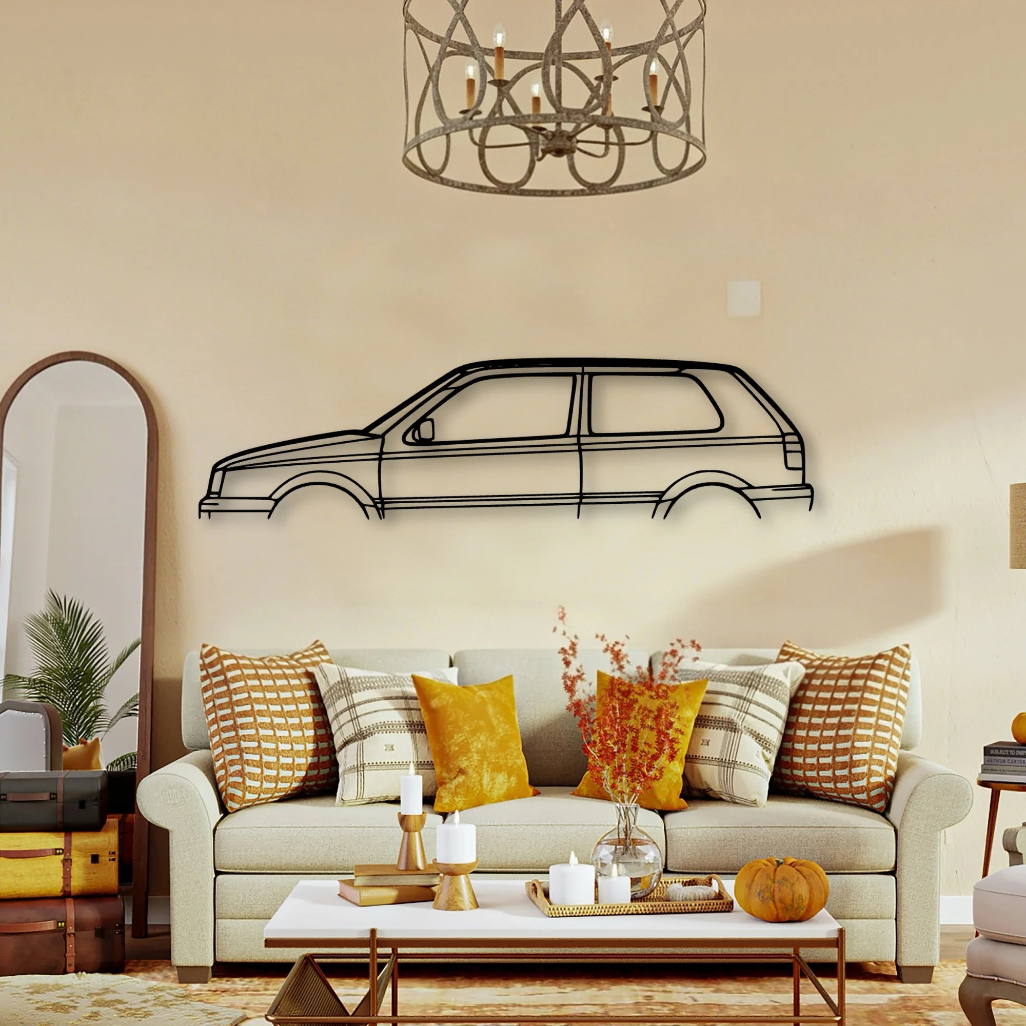 Golf MK3 1997 Classic Silhouette Metal Wall Art - Tinvibe