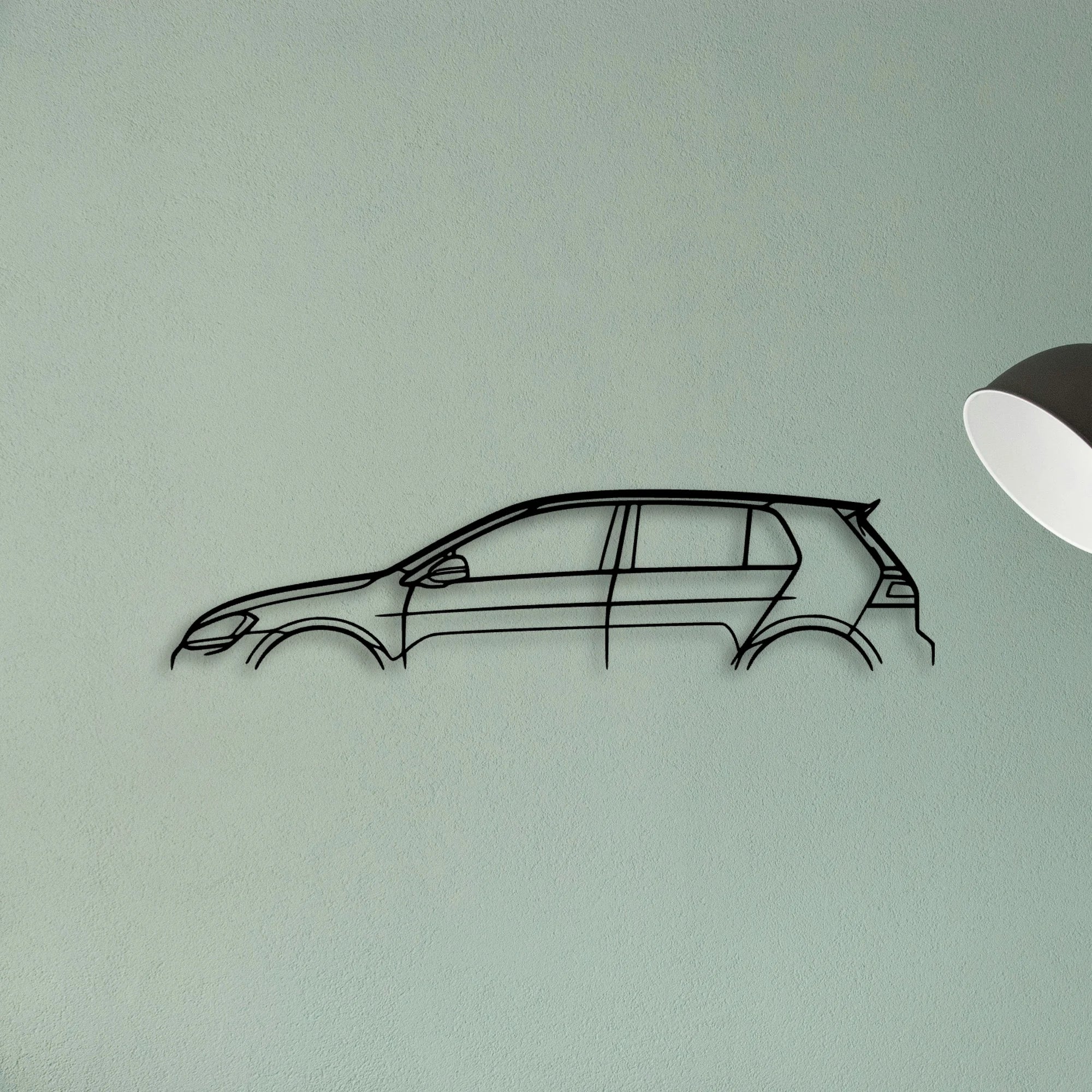 Golf MK7 GTI 2017 Classic Silhouette Metal Wall Art - Tinvibe