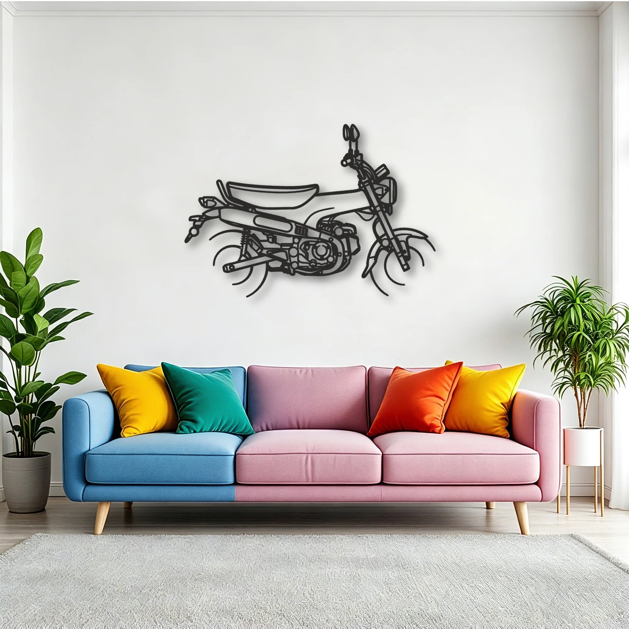 Honda Dax 125 Classic Motorcycle Silhouette Metal Wall Art - Tinvibe