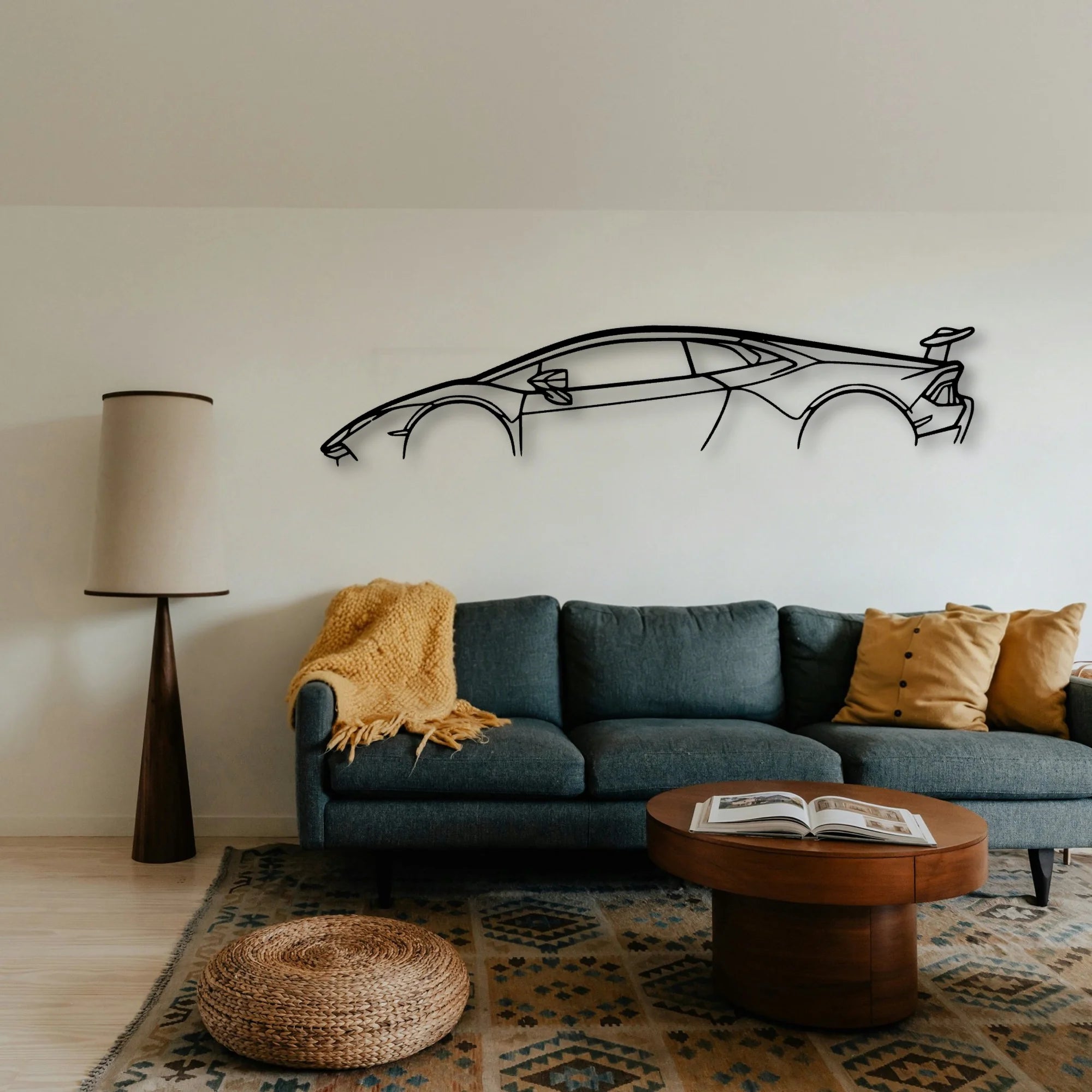 Huracan Performante 2018 Classic Silhouette Metal Wall Art - Tinvibe