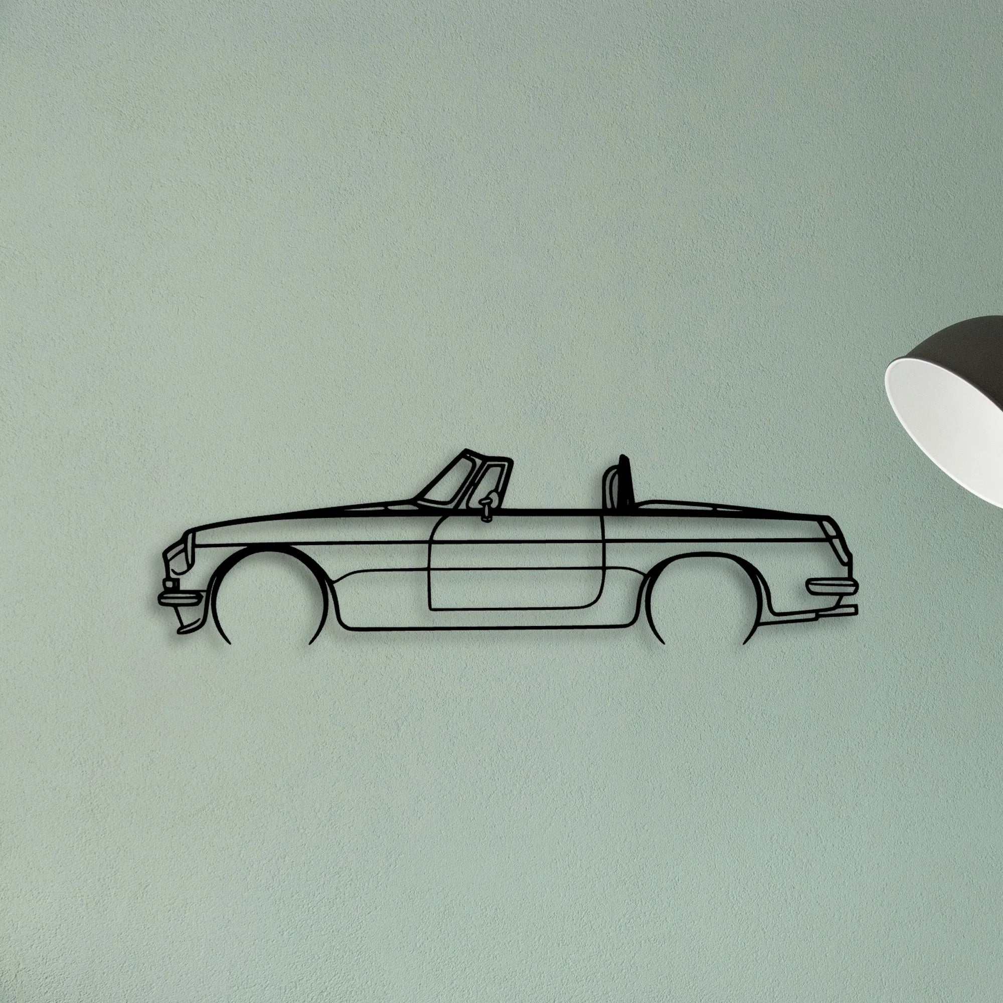 MGB Roadster 1969 Classic Silhouette Metal Wall Art - Tinvibe