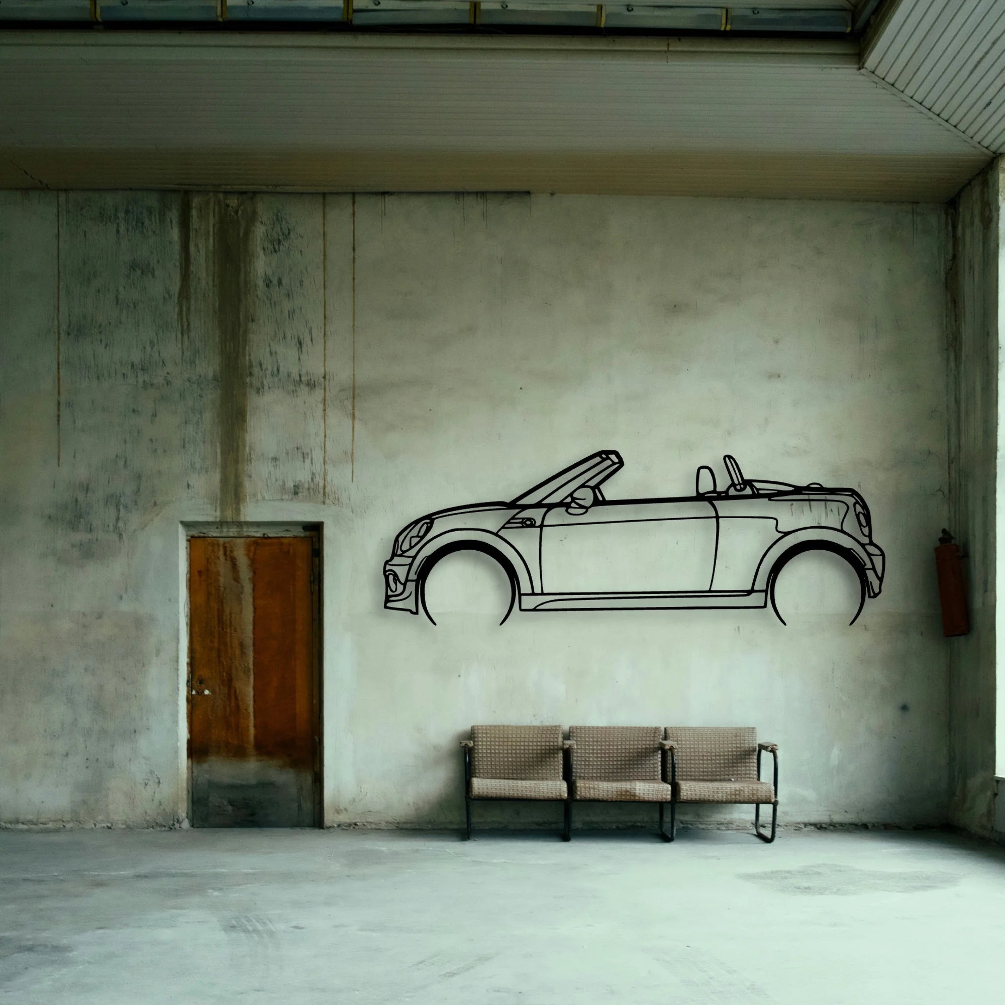 Mini Roadster 2012 Classic Silhouette Metal Wall Art - Tinvibe