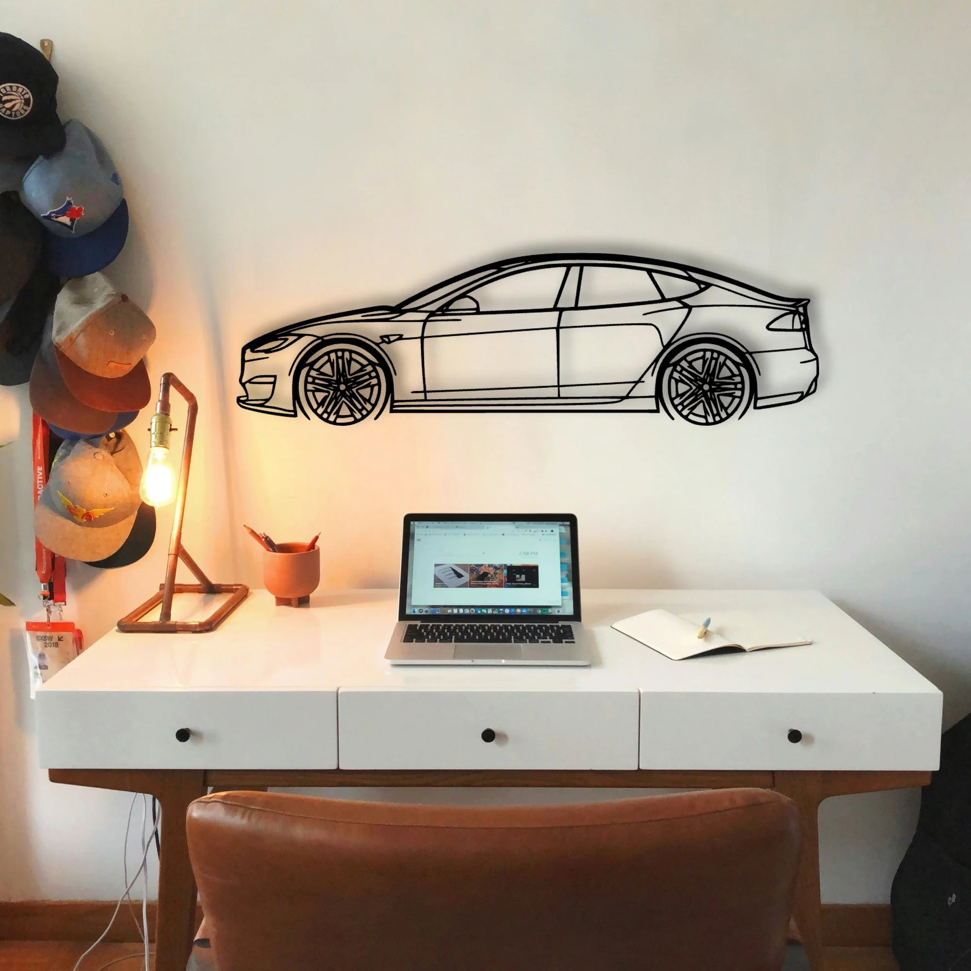 Model S Plaid 2022 Classic Silhouette Metal Wall Art - Tinvibe