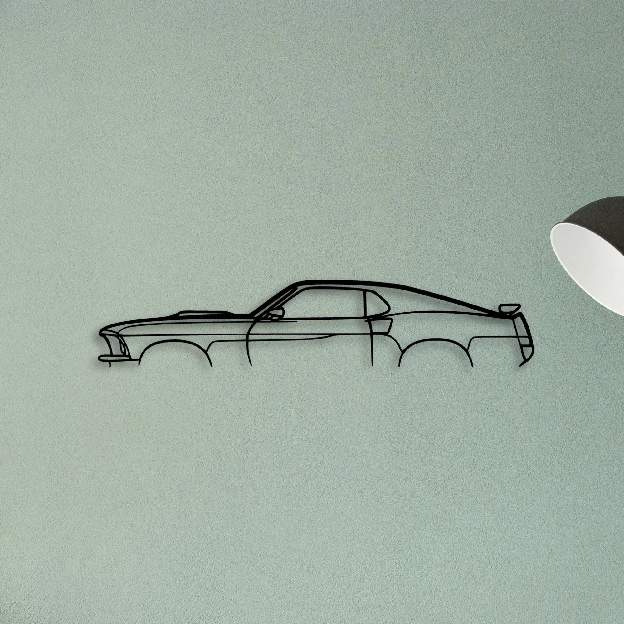 Mustang Fastback 1969 Classic Silhouette Metal Wall Art - Tinvibe