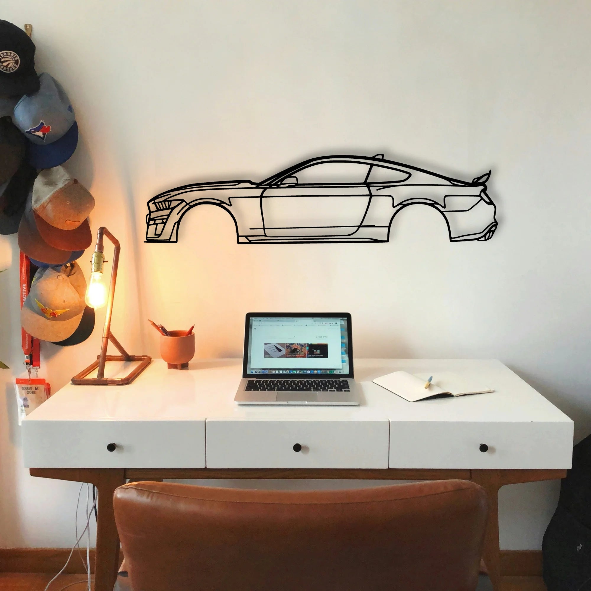 Mustang GT500 Classic Silhouette Metal Wall Art - Tinvibe