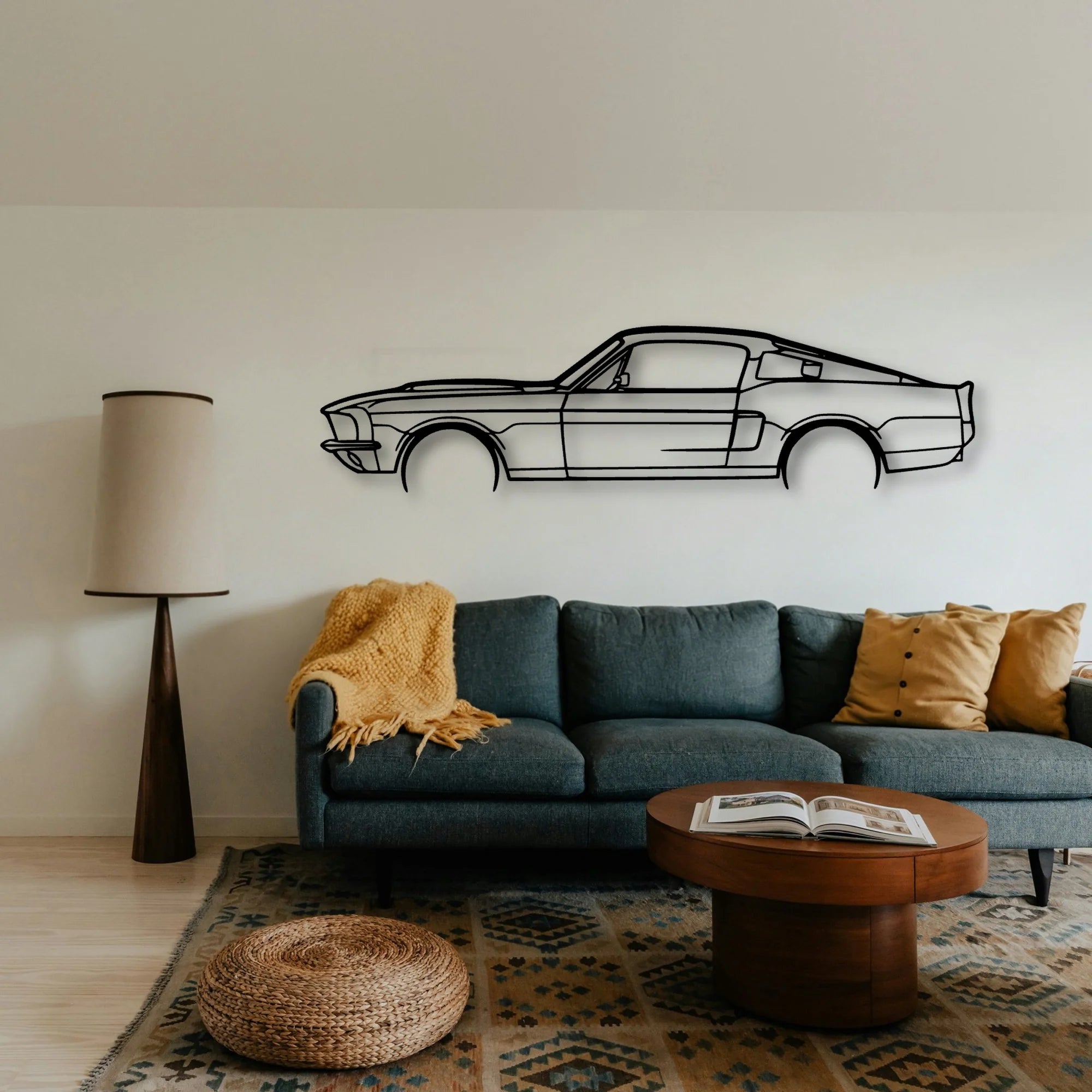 Mustang GT500 1967 Classic Silhouette Metal Wall Art - Tinvibe