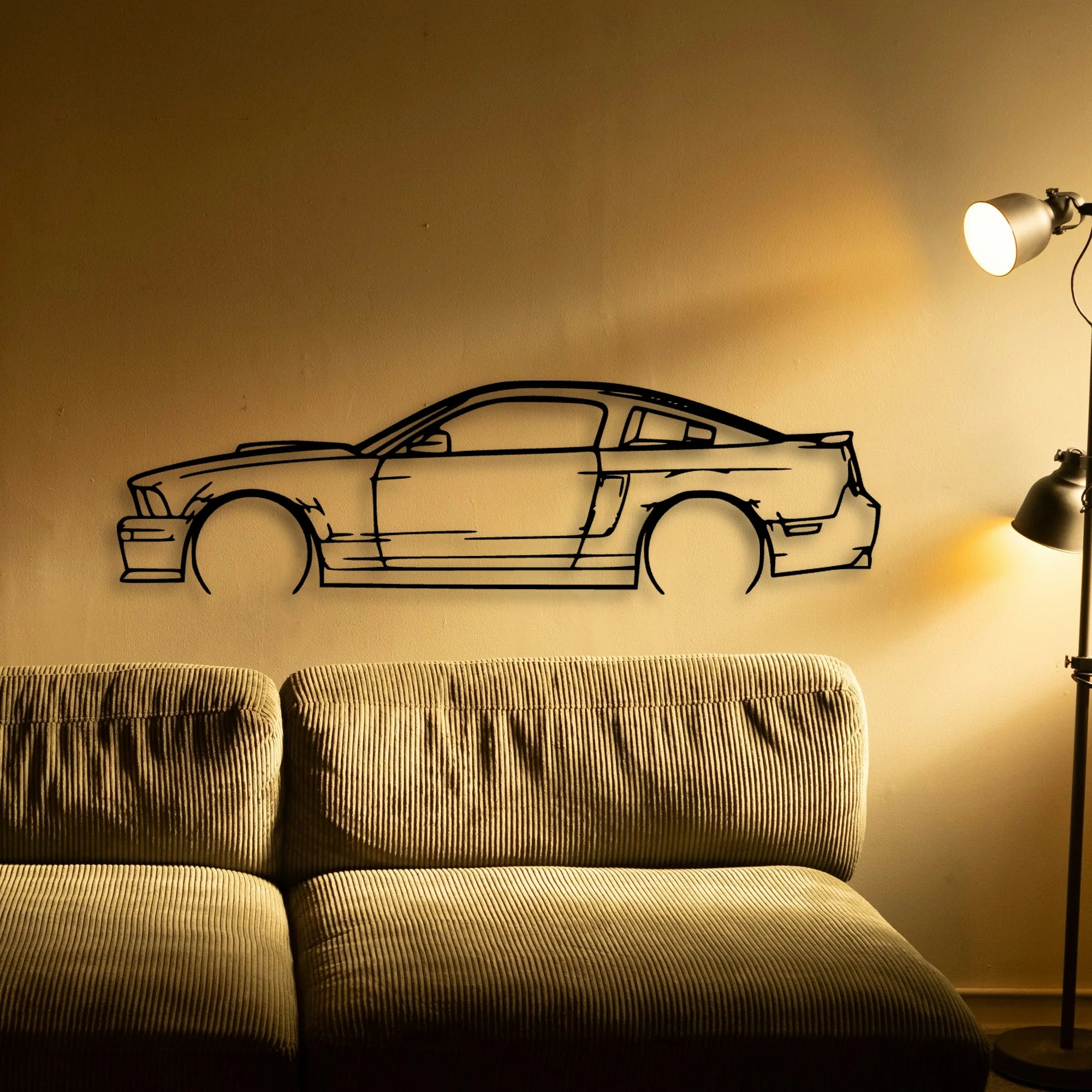 Mustang GT 2007 California Classic Silhouette Metal Wall Art - Tinvibe