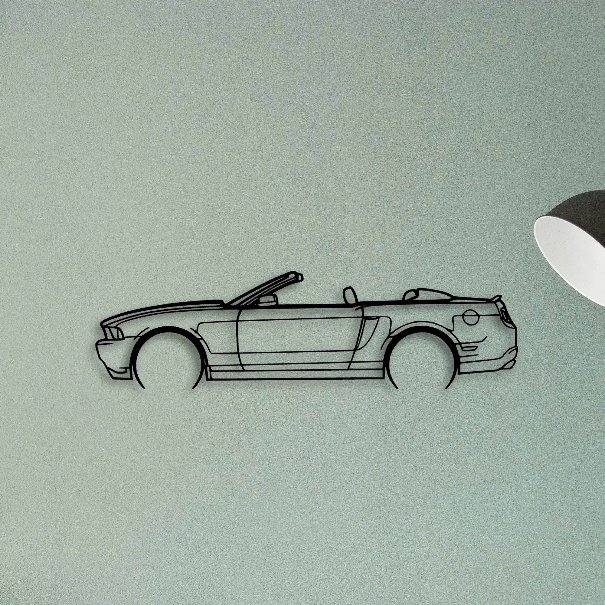 Mustang GT 2010 Cabrio Classic Silhouette Metal Wall Art - Tinvibe