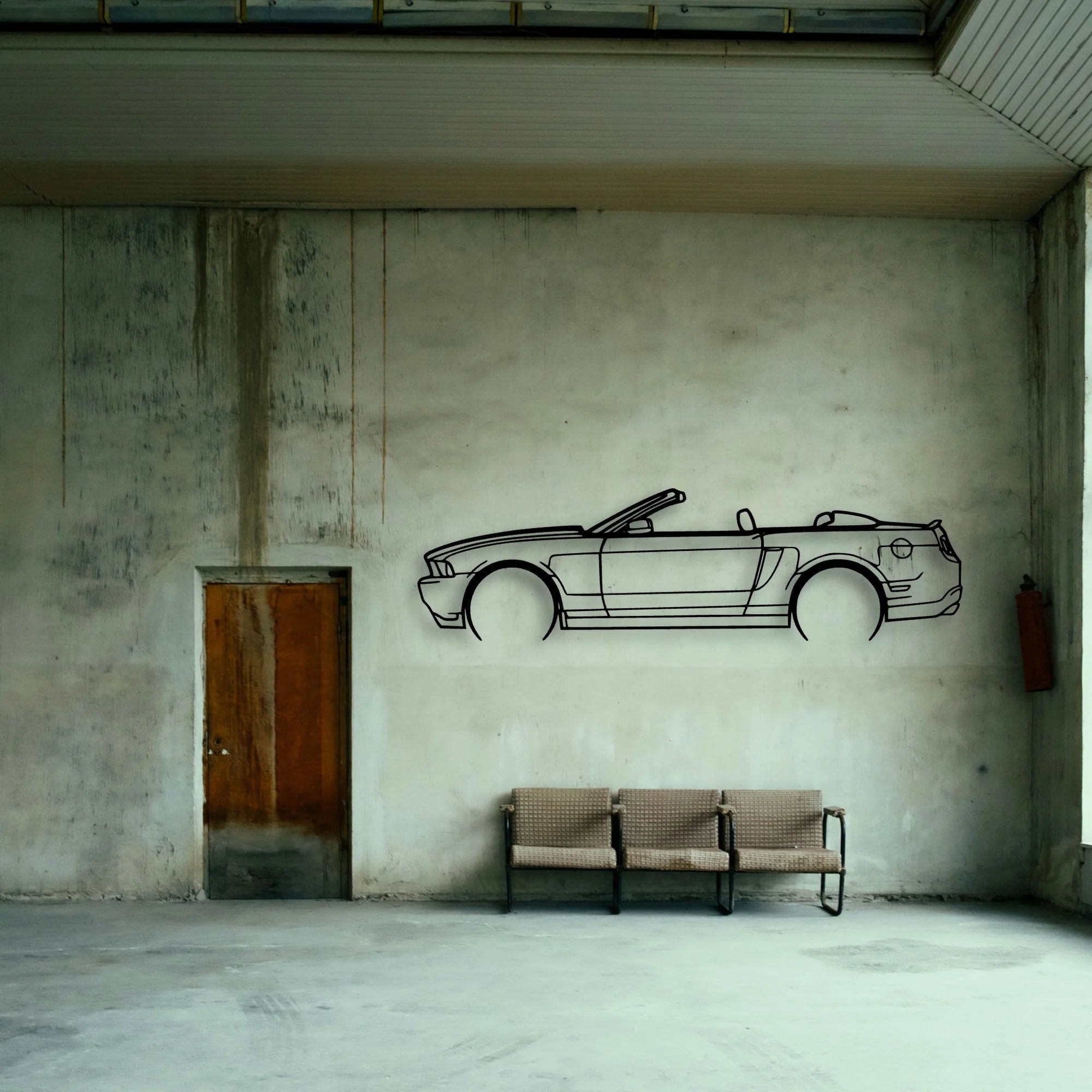Mustang GT 2010 Cabrio Classic Silhouette Metal Wall Art - Tinvibe