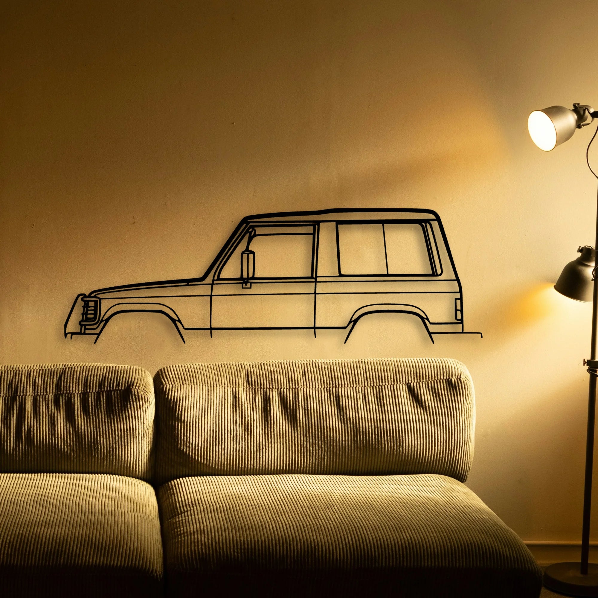 Pajero 1987 Classic Silhouette Metal Wall Art - Tinvibe