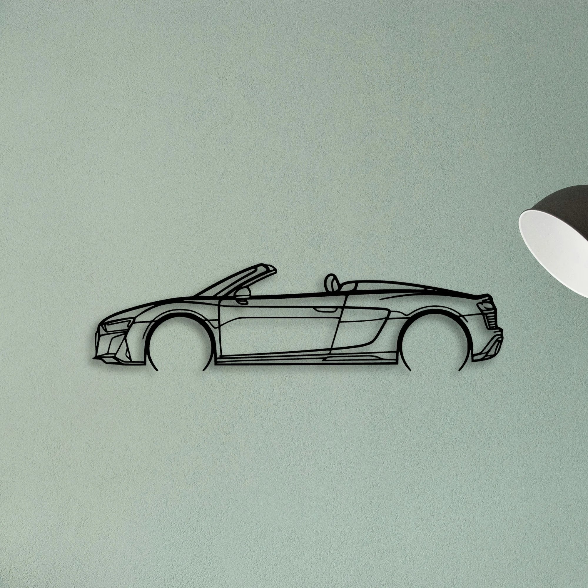 R8 V10 Spider 2022 Classic Silhouette Metal Wall Art - Tinvibe