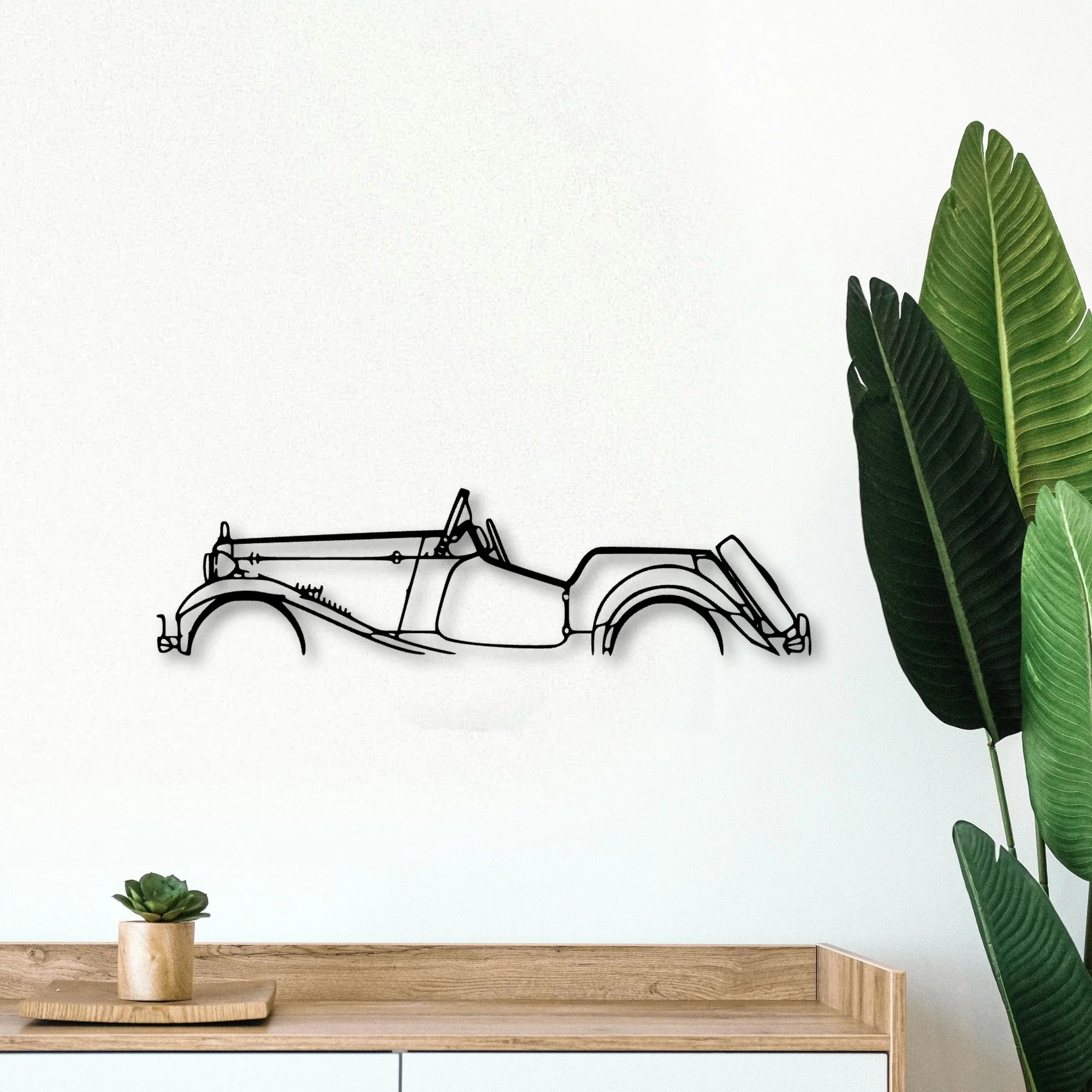 Roadster 1952 Classic Silhouette Metal Wall Art - Tinvibe