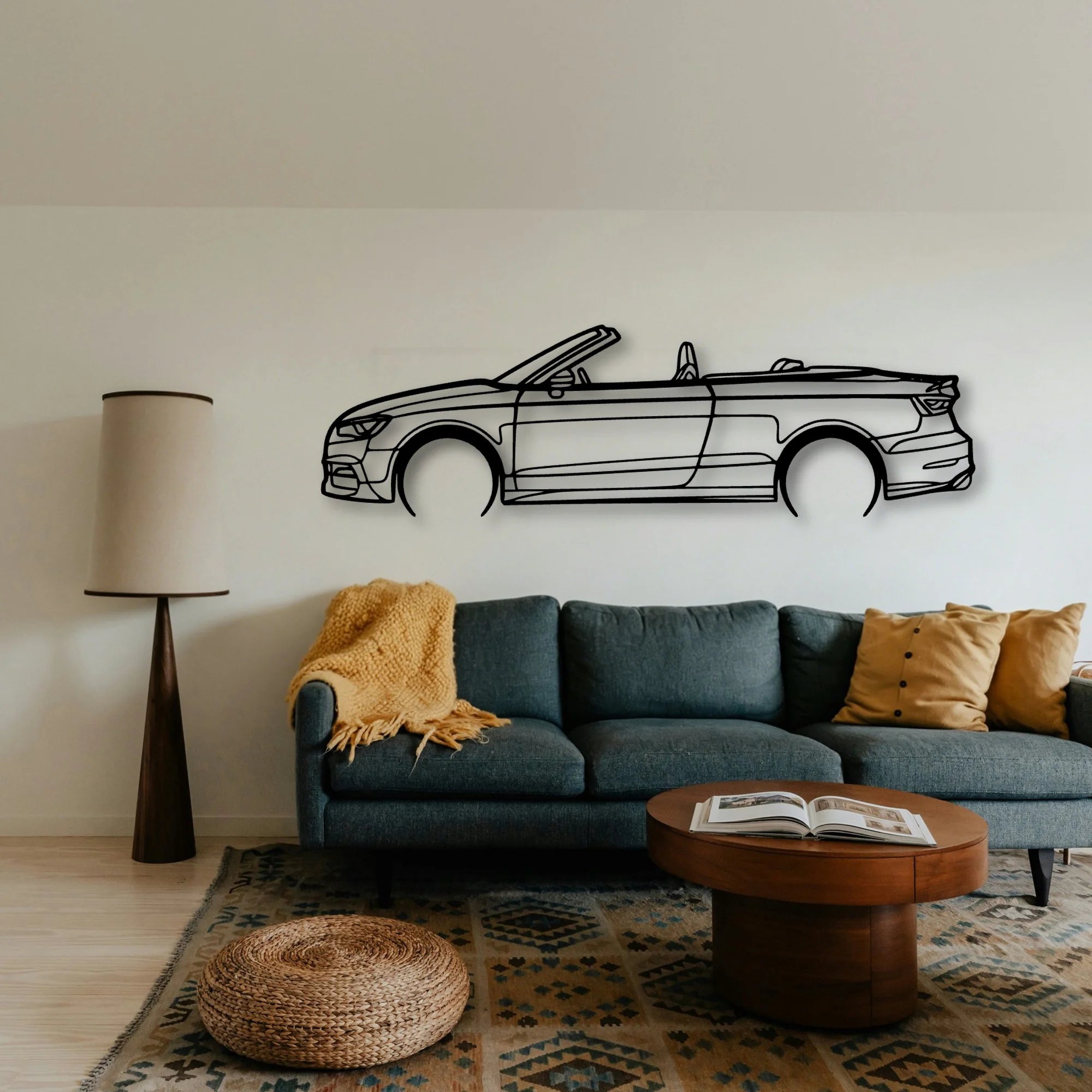 S3 Convertible 2015 Classic Silhouette Metal Wall Art - Tinvibe