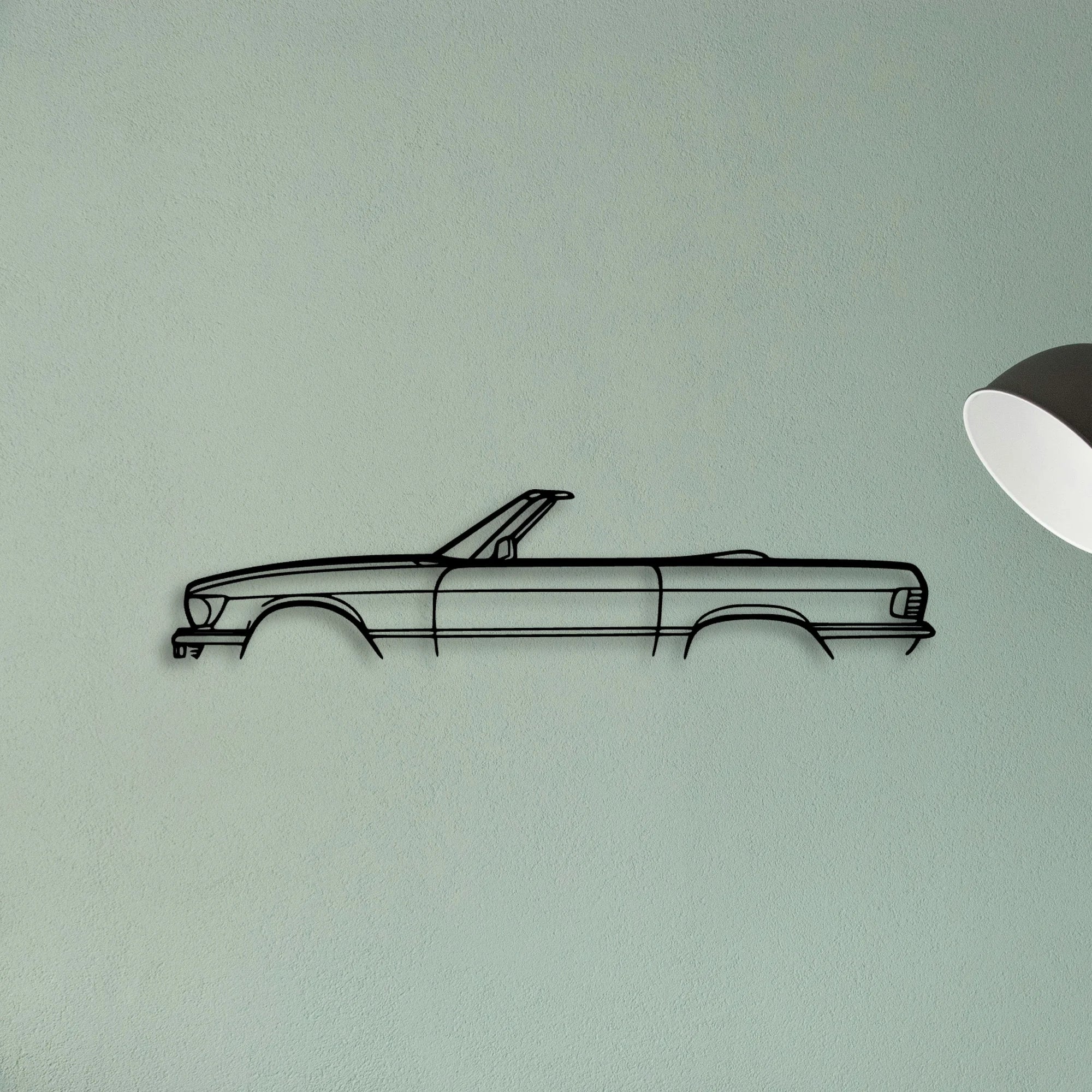 SL450 Convertible 1973 Classic Silhouette Metal Wall Art - Tinvibe