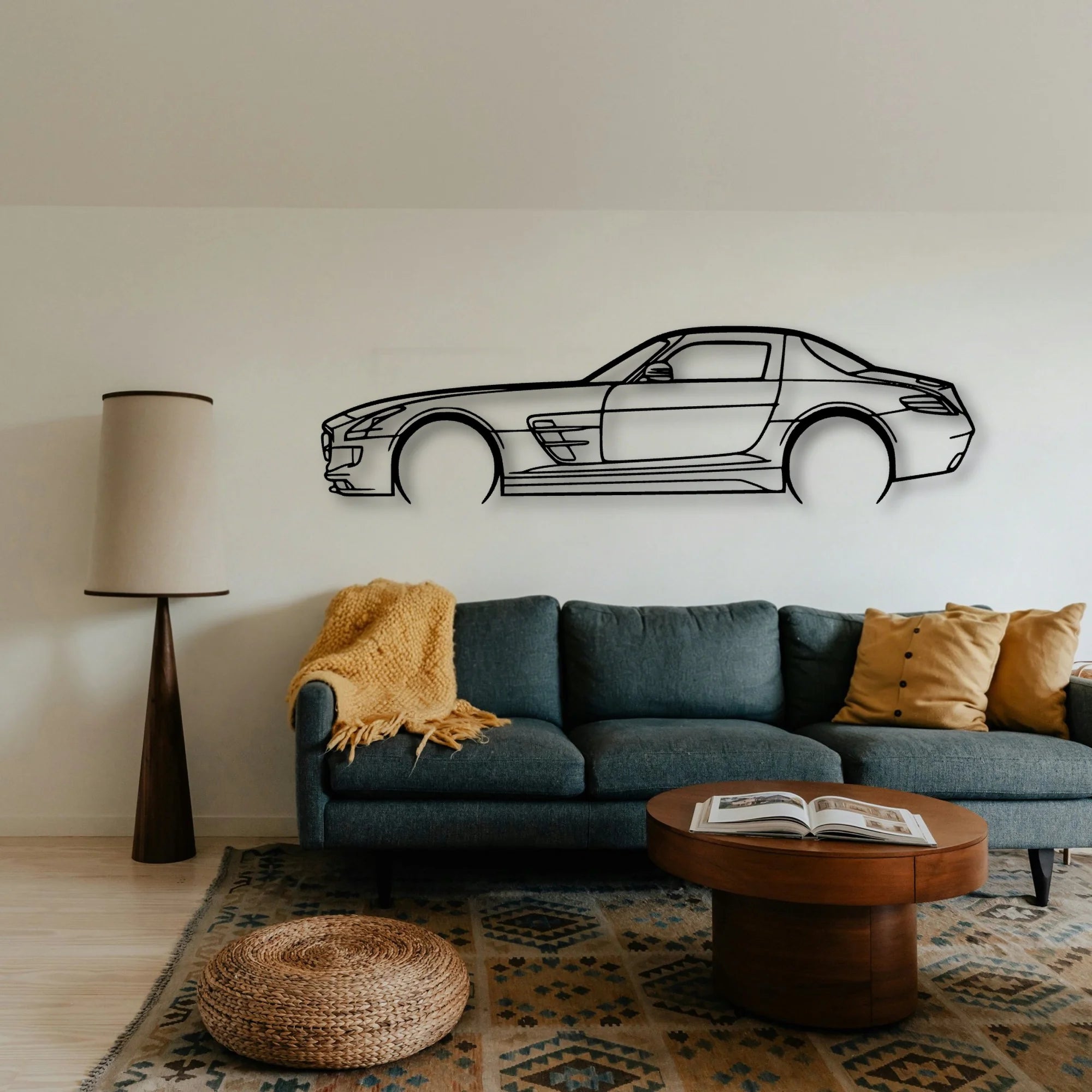 SLS AMG 2011 Classic Silhouette Metal Wall Art - Tinvibe